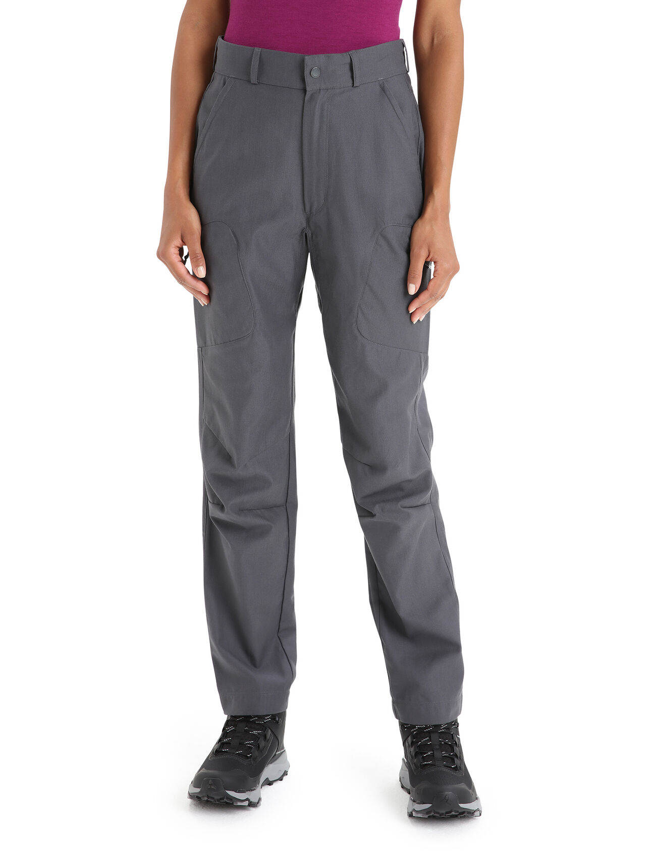 Pantalon mérinos Hike Femme Bas durable et fiable composé d’un mélange unique de laine mérinos et de coton biologique, le pantalon Hike est parfait pour toutes vos aventures en montagne.