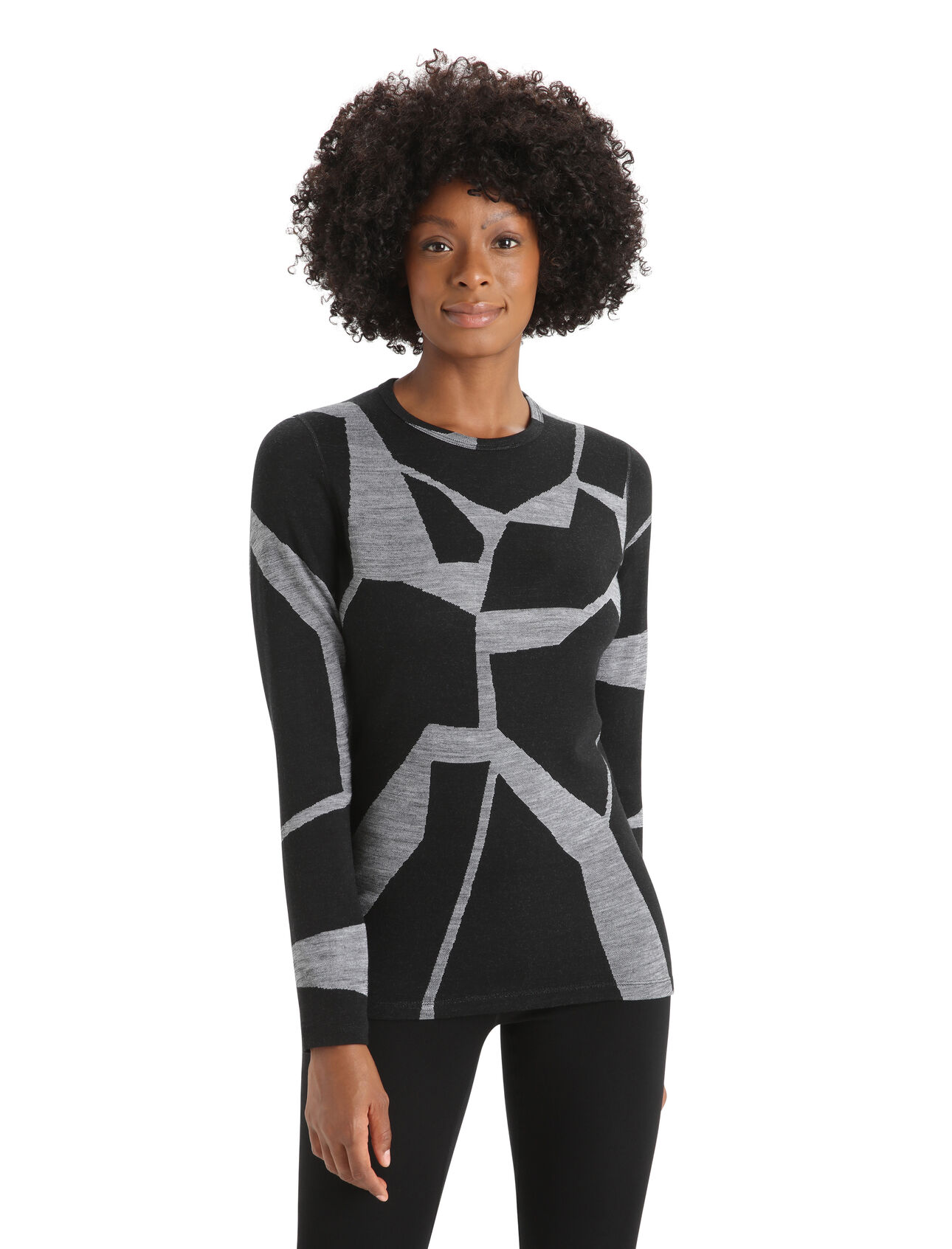 Merino 250 Vertex Long Sleeve Crewe Thermal Top Fractured Landscapes