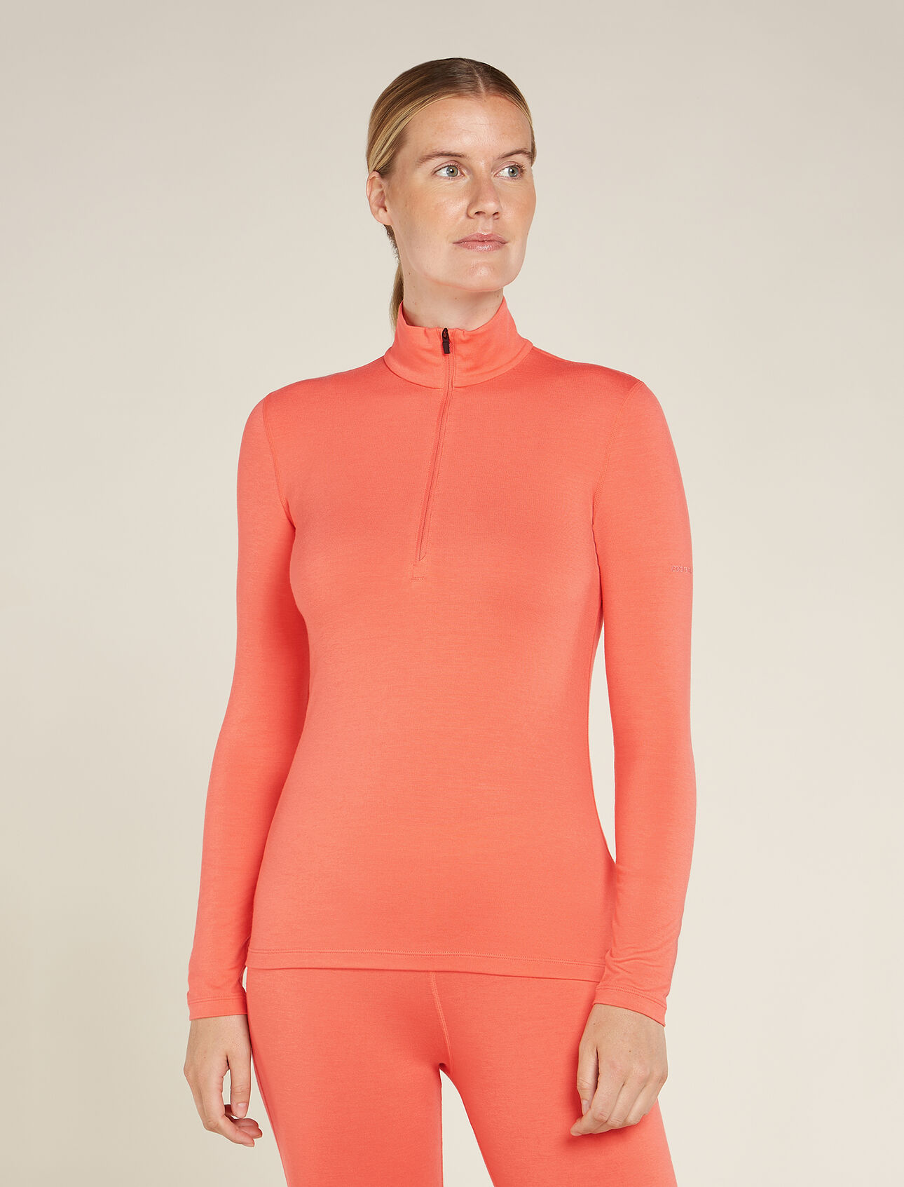 Merinomix Core Heavyweight Half-Zip-Thermo-Langarmshirt Damen Ein vielseitiger Base Layer für jeden Tag und jede Aktivität bei kalter Witterung, das Merinomix Core Heavyweight Half-Zip-Langarmshirt spendet dank seiner natürlichen Mischung aus Merinowolle und TENCEL™ Lyocell zuverlässige Wärme und ist superbequem. 