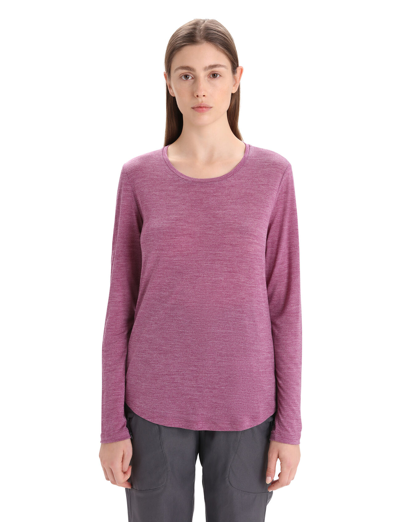 Womens Merino Sphere II Long Sleeve T-Shirt A soft merino-blend tee made with our lightweight Cool-Lite™ jersey fabric, the Sphere II Long Sleeve Tee provides natural breathability, odor resistance and comfort.