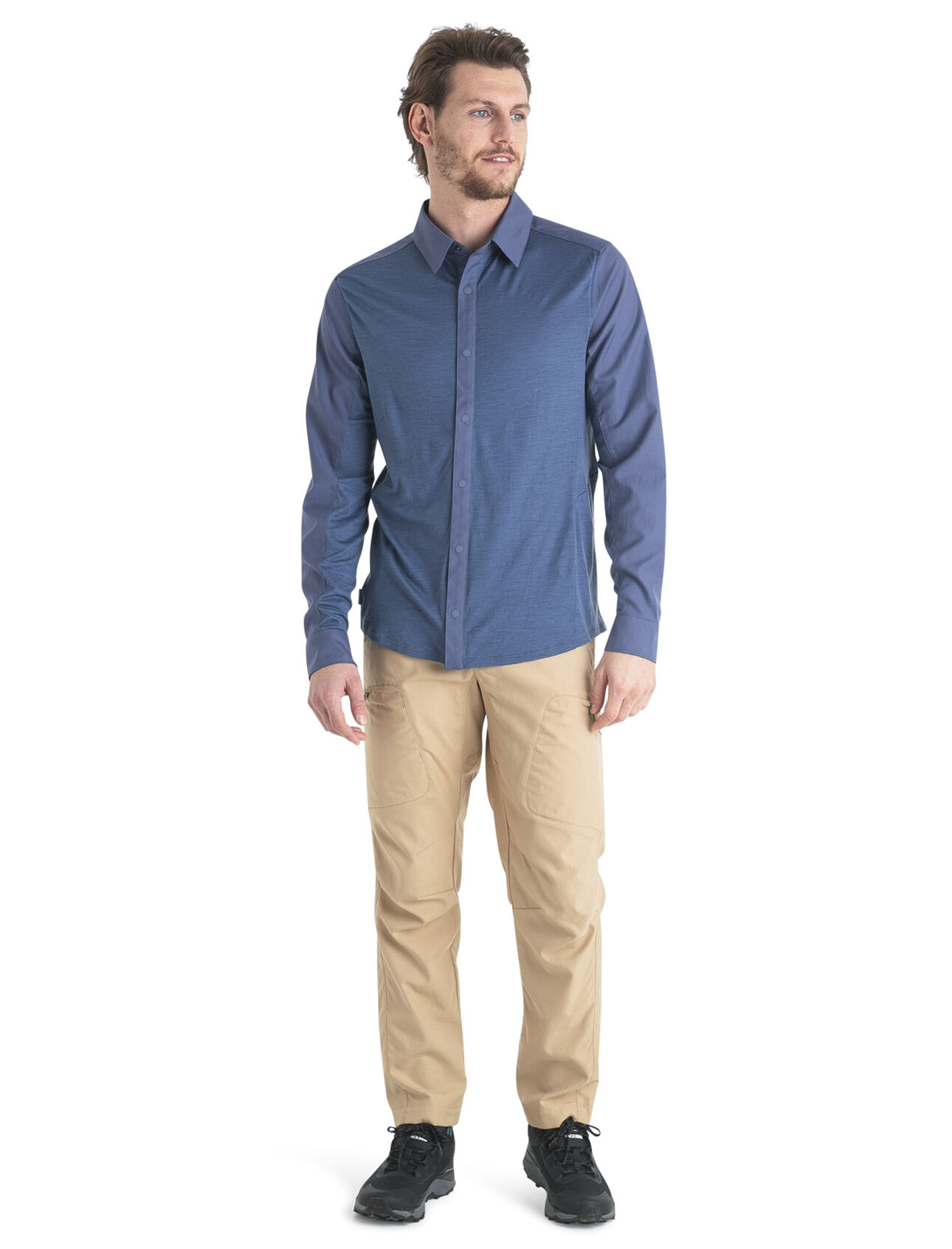 Mens Merino Hike Long Sleeve Top A lightweight and breathable merino shirt ideal for mountain adventures, the Hike Long Sleeve Top also provides the casual style for whatever comes after.
