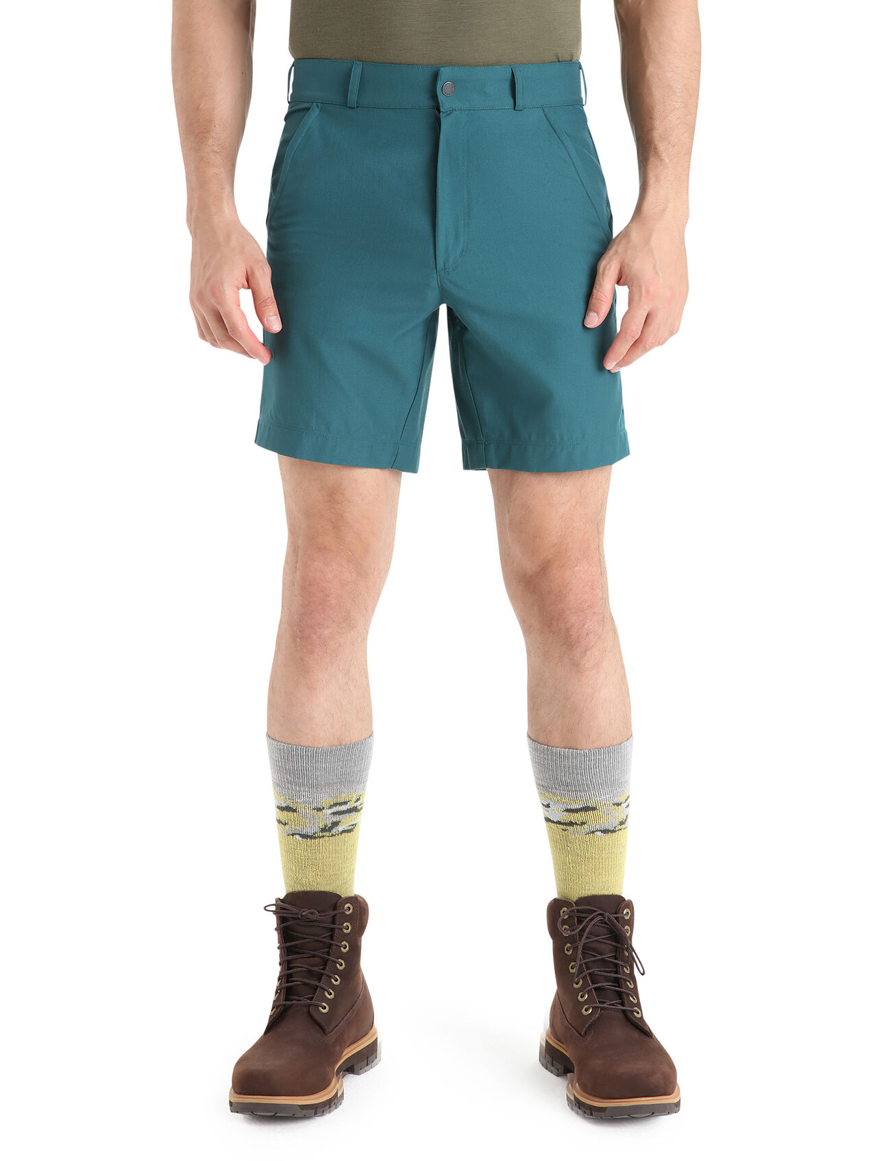 Mens Merino Hike Shorts A durable and dependable mountain short made from a unique blend of merino wool and organically grown cotton, the Hike Shorts are perfect for mountain adventures of all kinds.