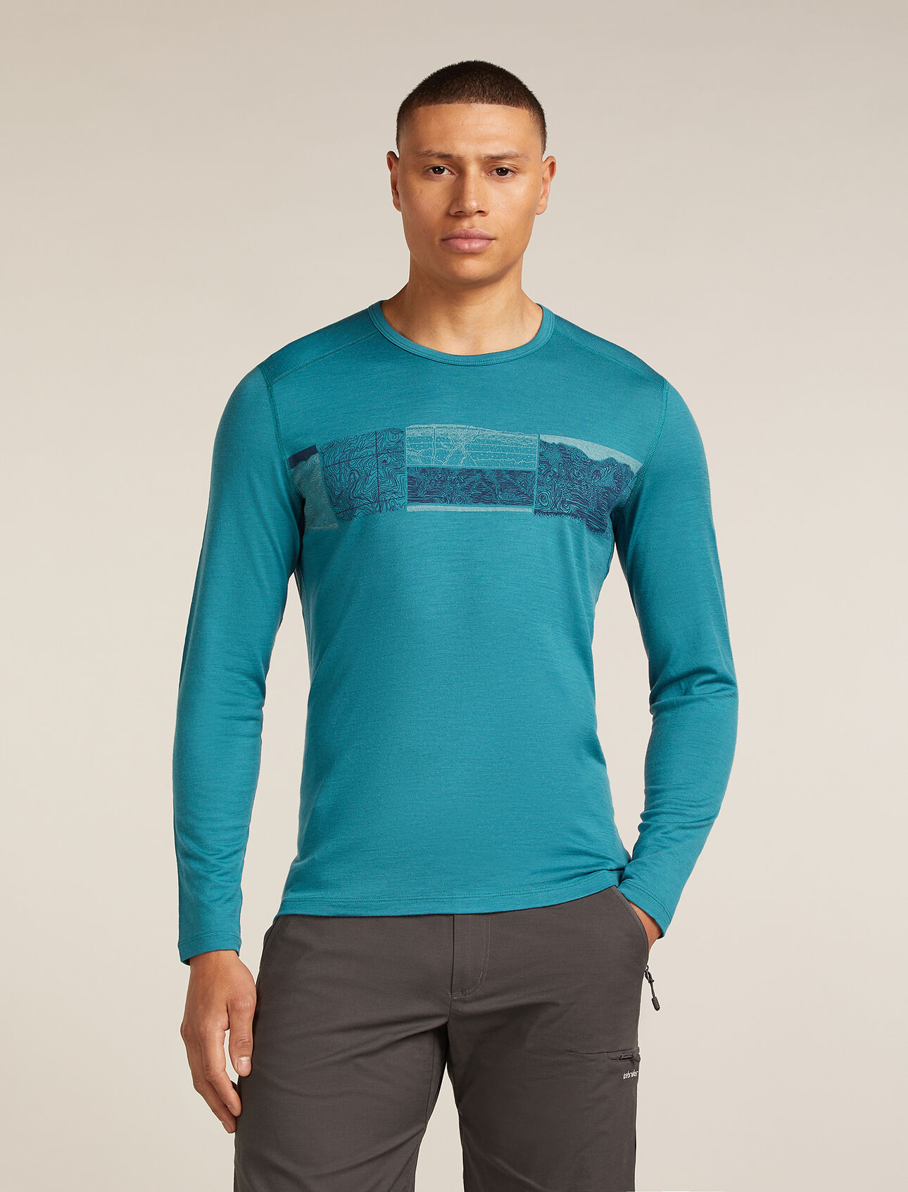 Merino 200 Oasis Long Sleeve Crew Thermal Top Elevation Line