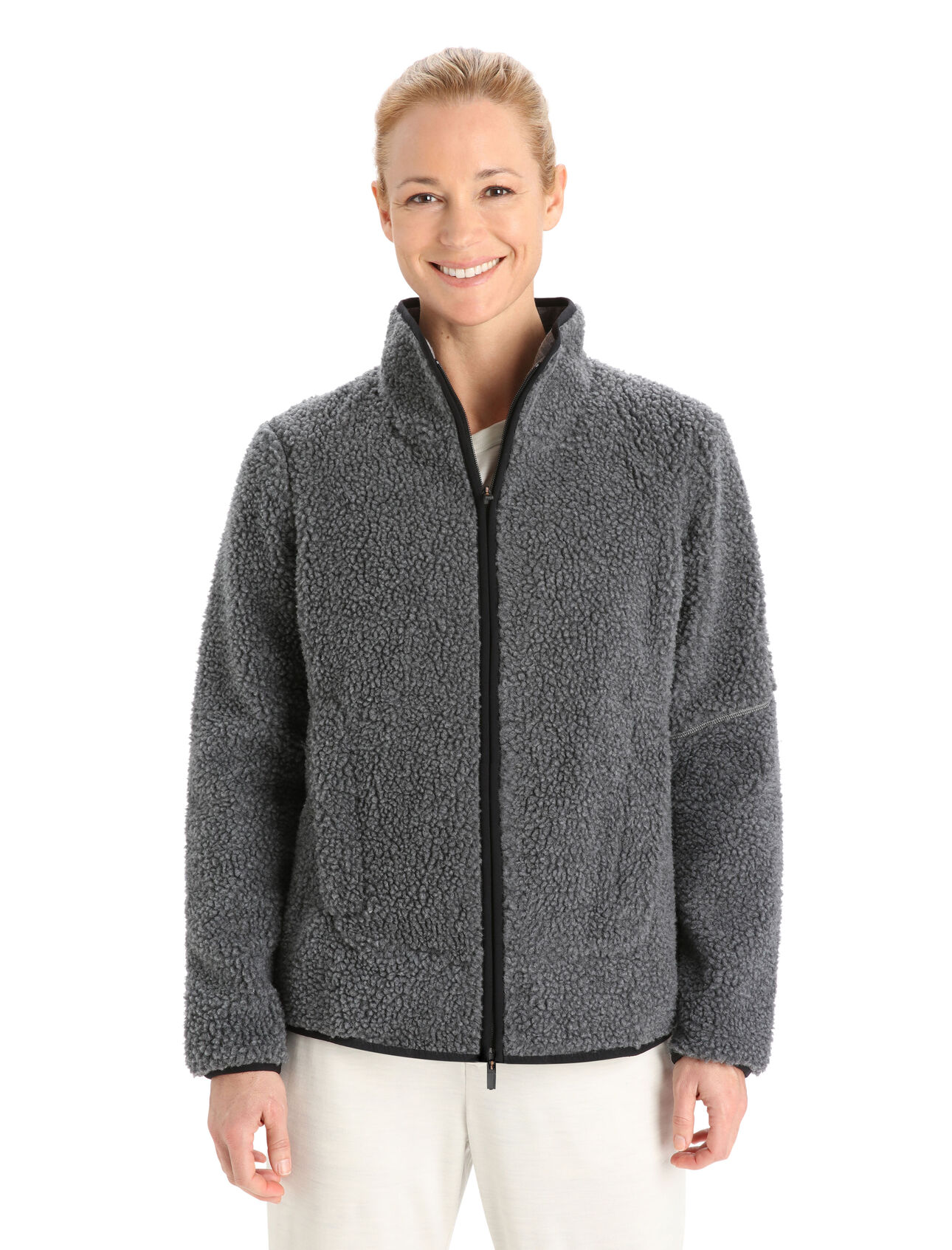 Maglia a maniche lunghe con zip in lana merino High Pile RealFleece™ Donna Con lo stile classico dell’abbigliamento per le attività all’aperto e i naturali benefici della lana merino, la Maglia con maniche lunghe e zip High Pile RealFleece™ è un pile caldo, elegante e ultra-comodo, ideale per le avventure urbane. 