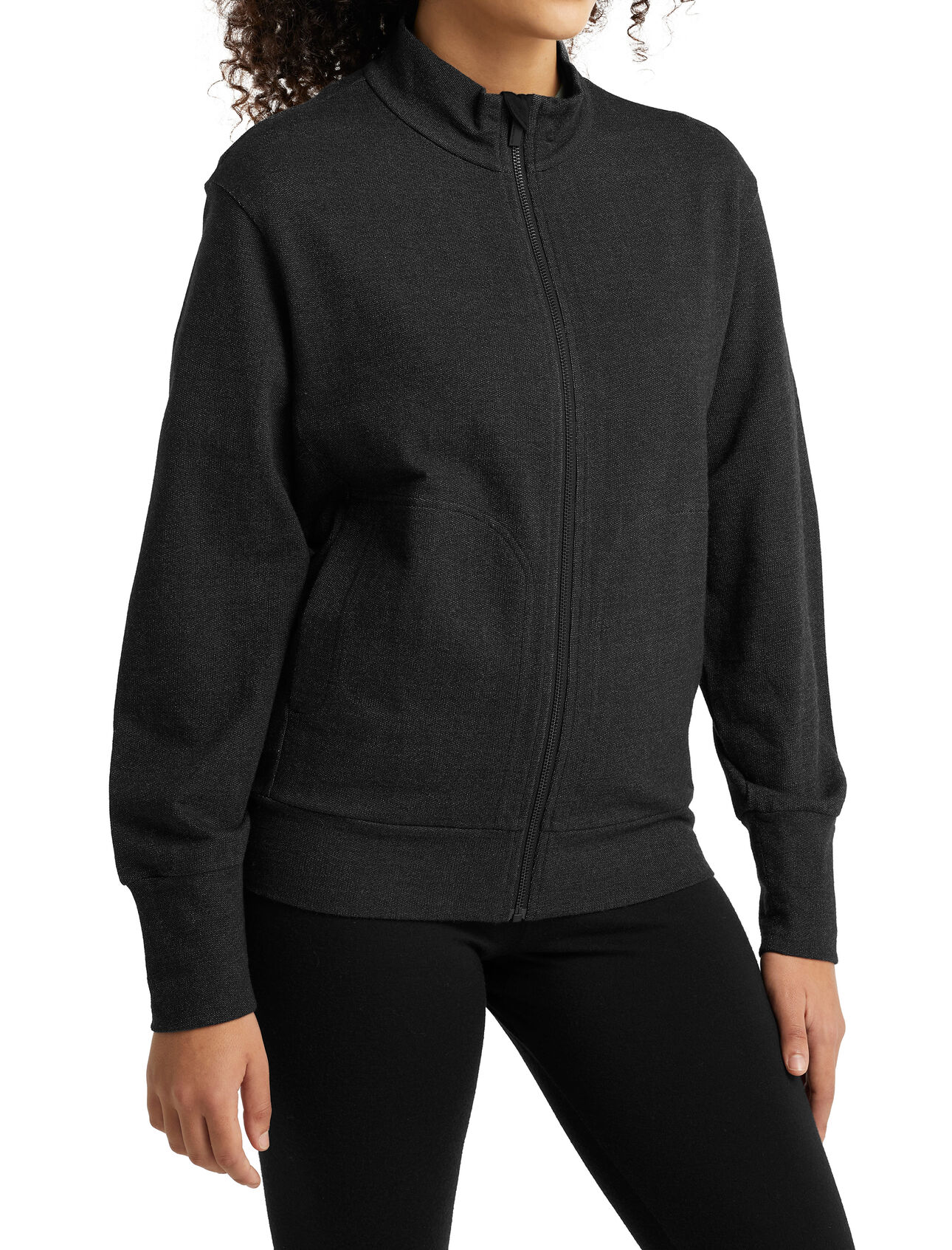 Merino Cotton Central Long Sleeve Zip Top