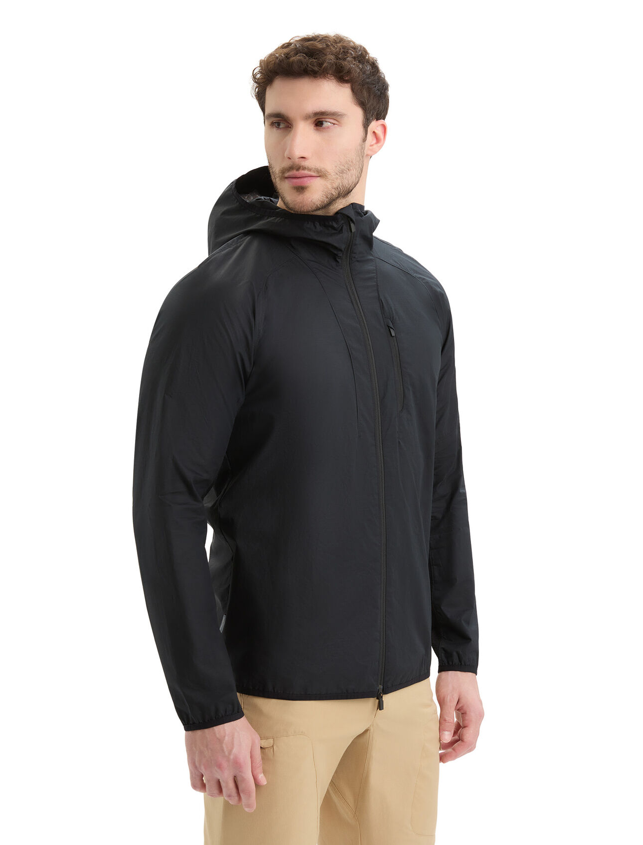 Mens Shell+™ Merino Blend Cotton Windbreaker A lightweight layer that shields against the wind and light rain during active mountain adventures, the Shell+™ Cotton Windbreaker puts a natural spin on technical outerwear.