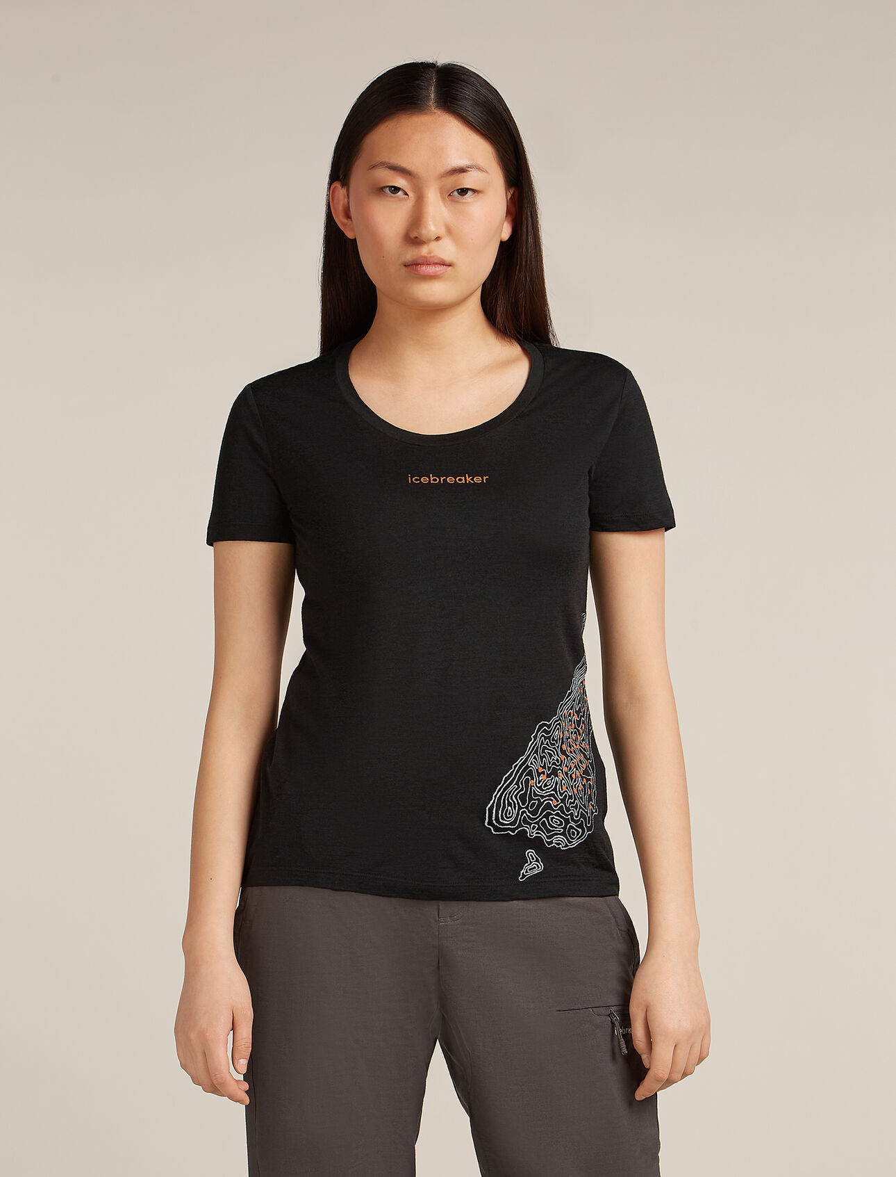 Womens Merino 150 Tech Lite Short Sleeve Scoop T-Shirt 30th Anniversary Our most versatile tech tee that provides comfort, breathability and odour-resistance for four seasons worth of adventure, the Merino 150 Tech Lite Short Sleeve Scoop Tee 30th Anniversary features 100% merino fabric for all-natural performance. Celebrating icebreaker's long-standing partnerships and the brand's  evolution, the graphic displays the locations of the company's 70 merino stations in New Zealand.