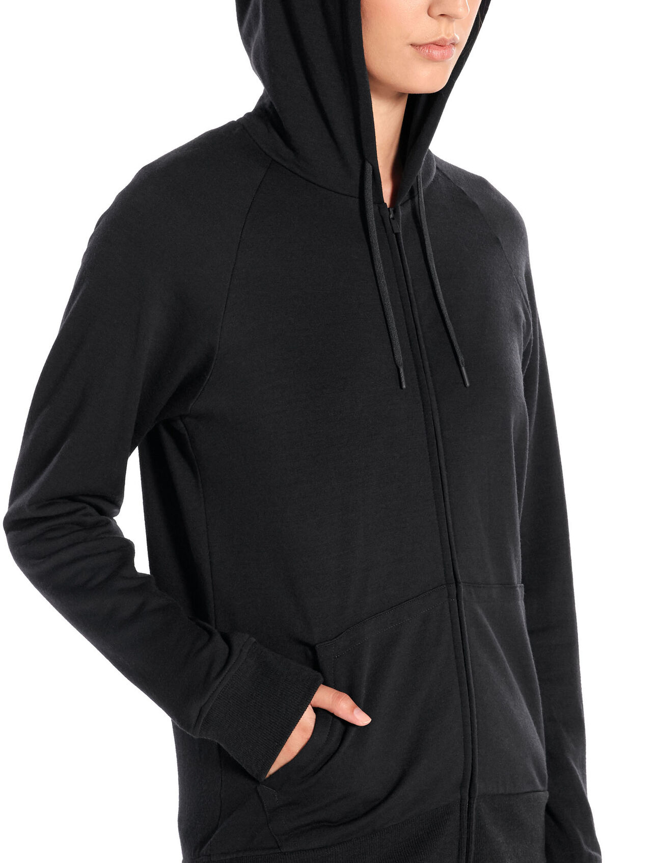 Womens Merino Helliers Long Sleeve Zip Hood Jacket Icebreaker
