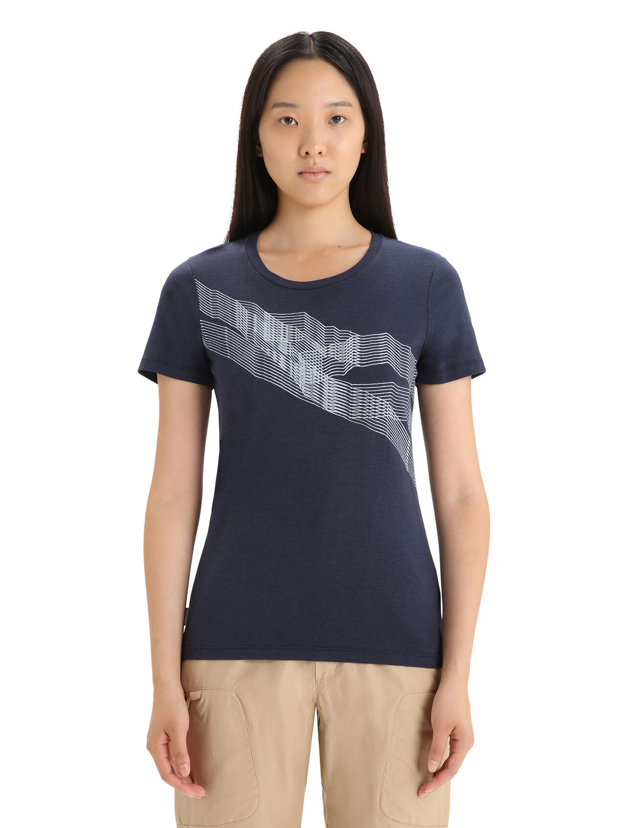 Womens Merino Central Classic Short Sleeve T-Shirt St Anton A classic and comfy everyday tee that blends natural merino wool with organically grown cotton, the Central Classic Short Sleeve Tee St Anton has you covered any day of the week. The tee's original artwork captures the mountain inspiration of the Austrian Alps. 