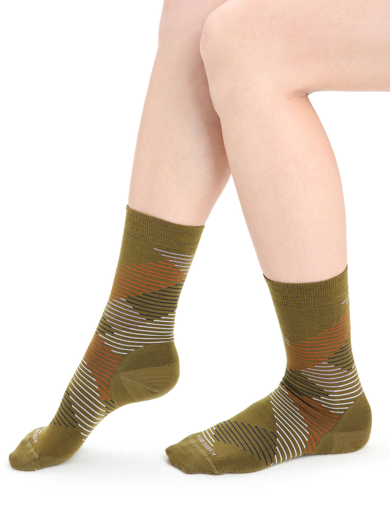 Merino Lifestyle Fine Gauge Crew Socks Dashes