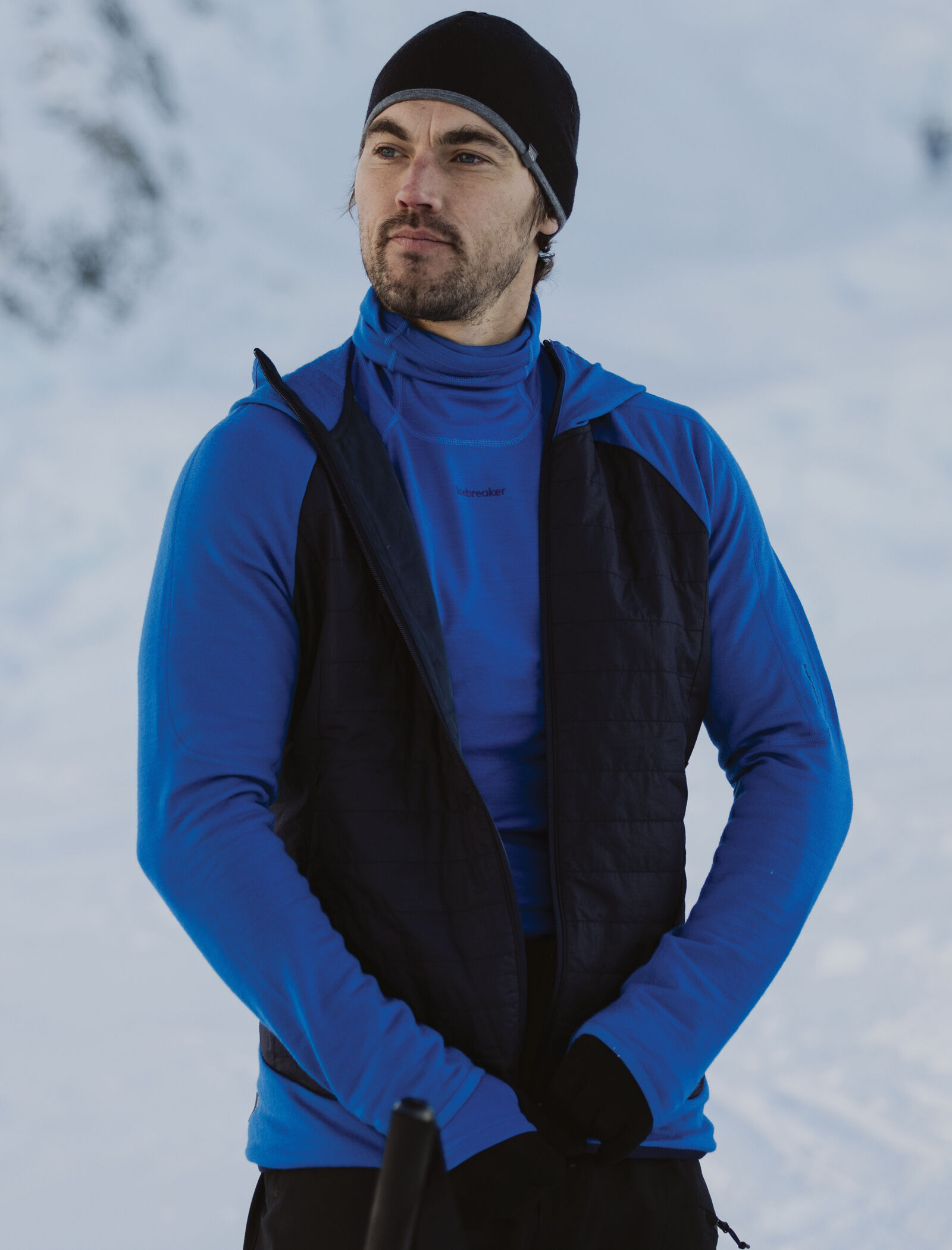 Men's Merino Blend Quantum Hybrid Long Sleeve Zip Hoodie