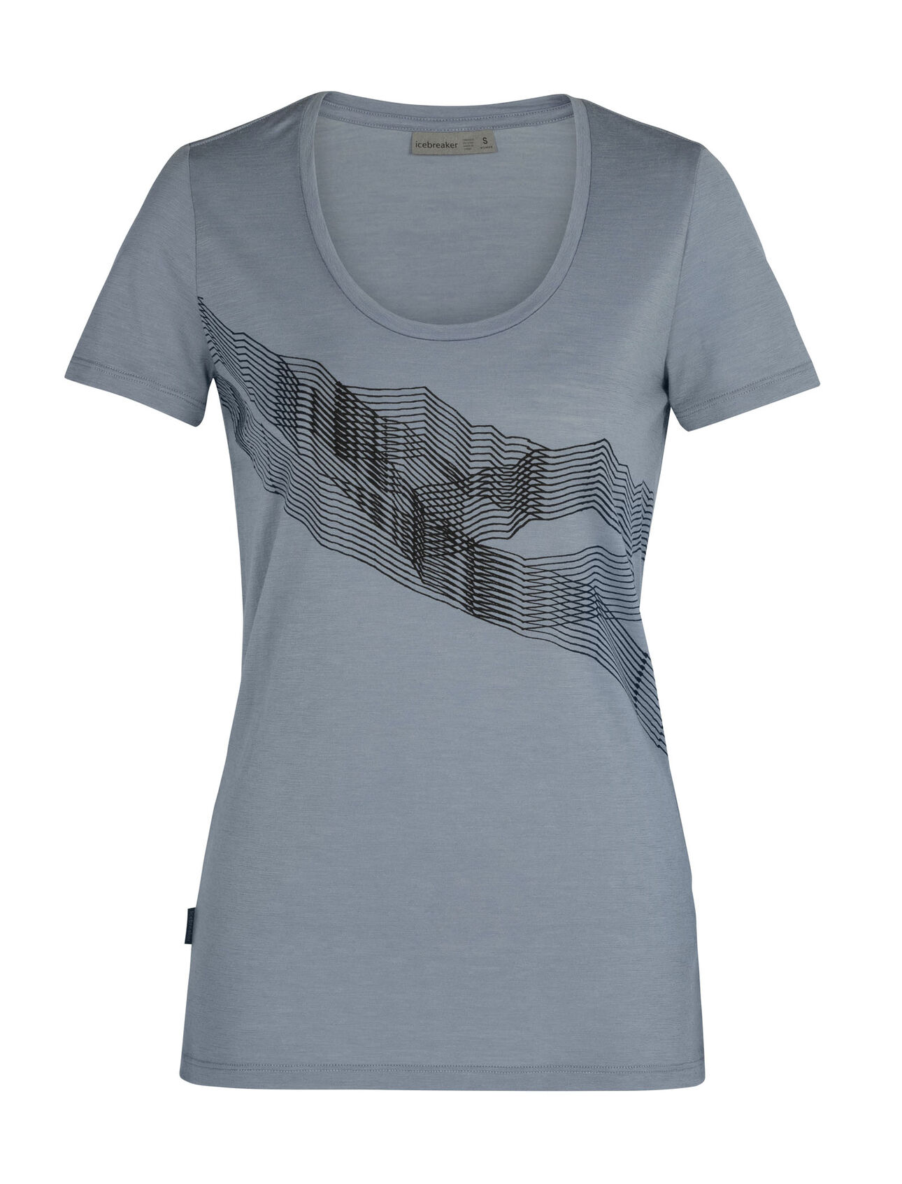 Tech Lite T-shirt St Anton met korte mouwen en lage ronde hals van merinowol