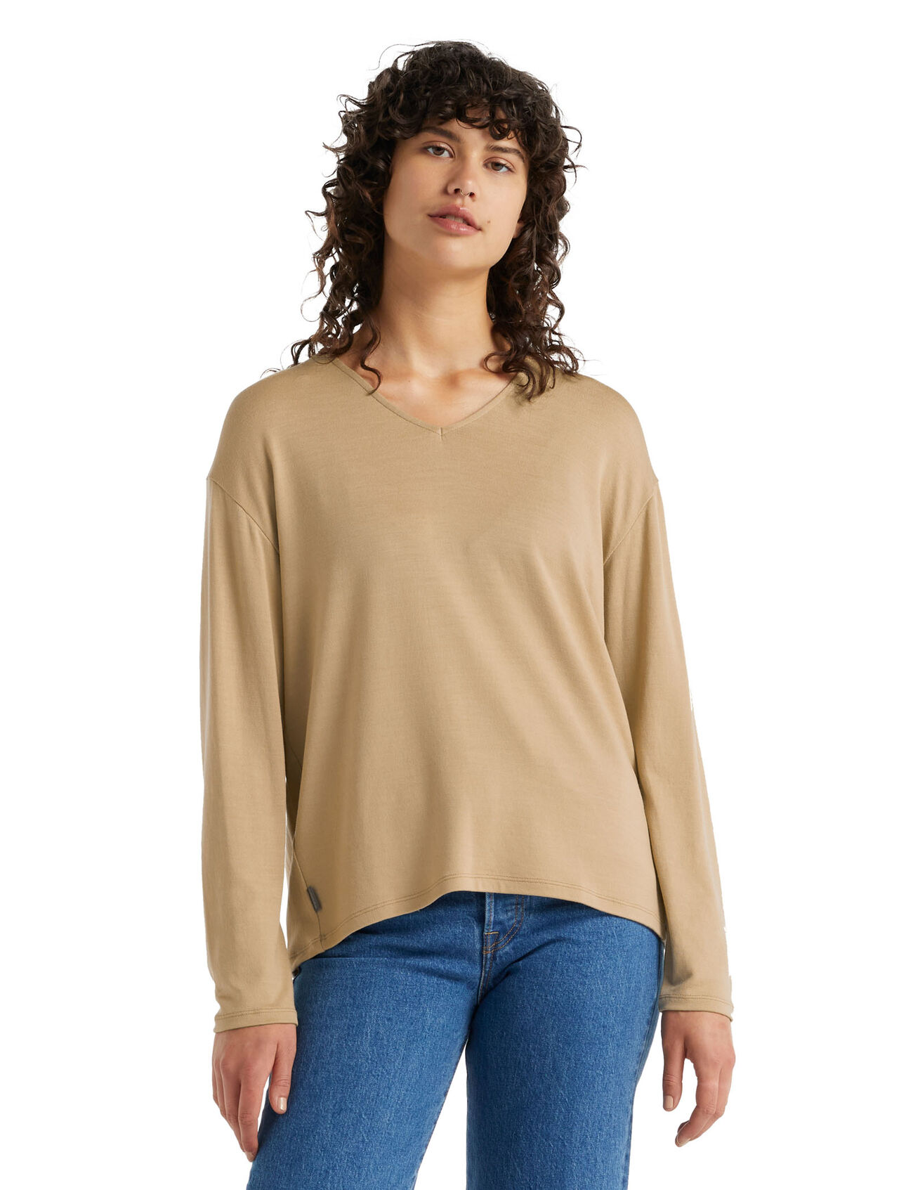 Merino Deice Long Sleeve V Neck Top