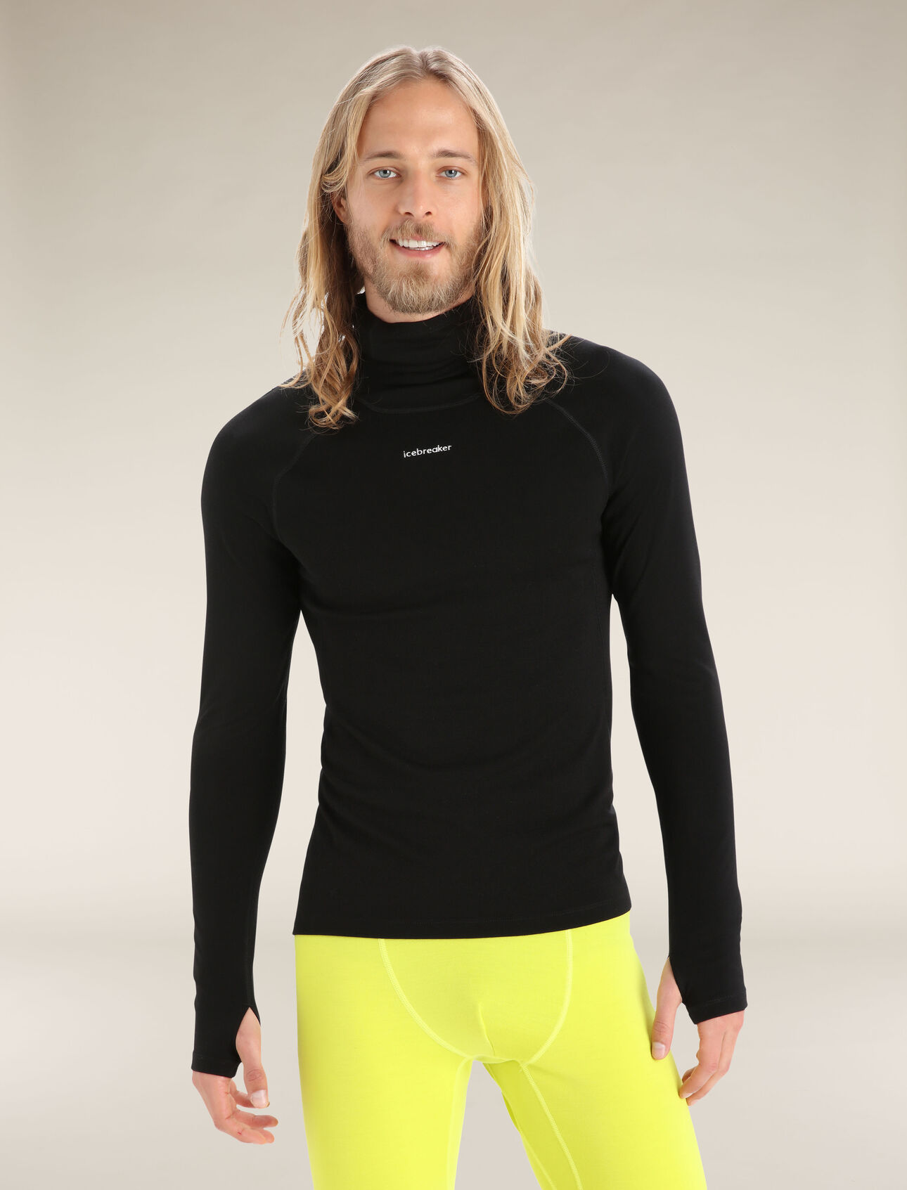 Mens 300 MerinoFine™ Long Sleeve Roll Neck Thermal Top A premium, slim-fit base layer made with luxuriously soft 15.5 micron merino wool fibers and a high-neck design for added protection, the MerinoFine™ Long Sleeve Roll Neck is at the intersection of comfort and performance.