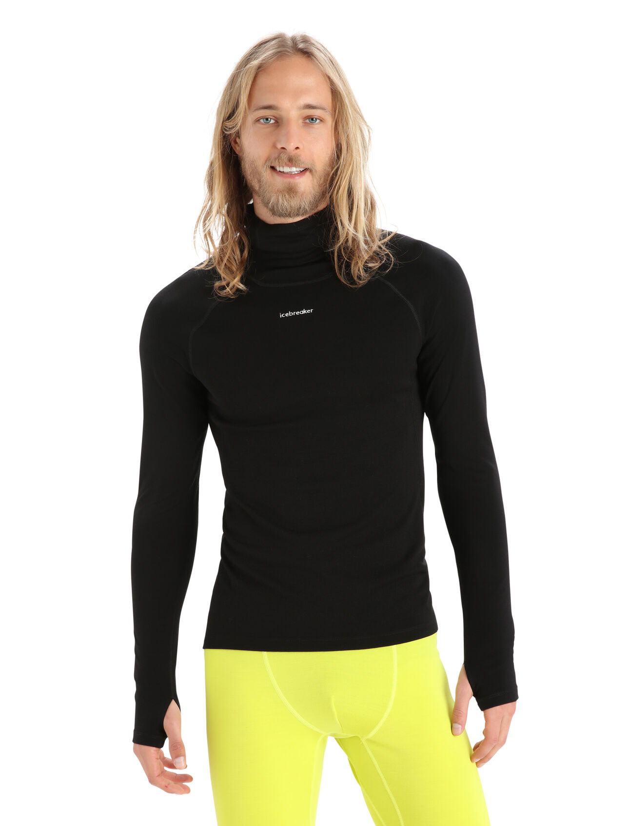Mens MerinoFine™ Long Sleeve Roll Neck A premium, slim-fit base layer made with luxuriously soft 15.5 micron merino wool fibers and a high-neck design for added protection, the MerinoFine™ Long Sleeve Roll Neck is at the intersection of comfort and performance.