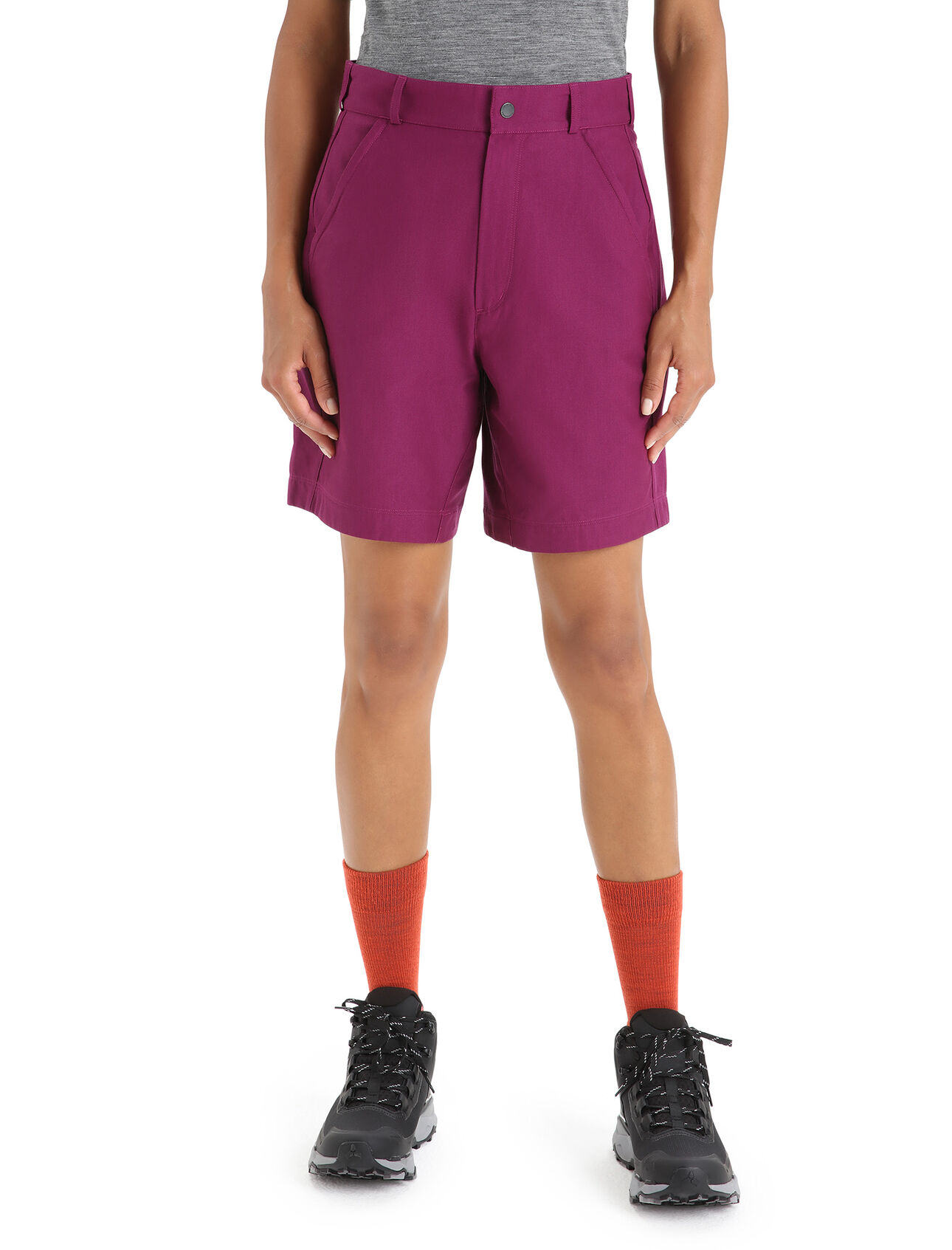 Womens Merino Hike Shorts A durable and dependable mountain short made from a unique blend of merino wool and organic cotton, the Hike Shorts are perfect for mountain adventures of all kinds.