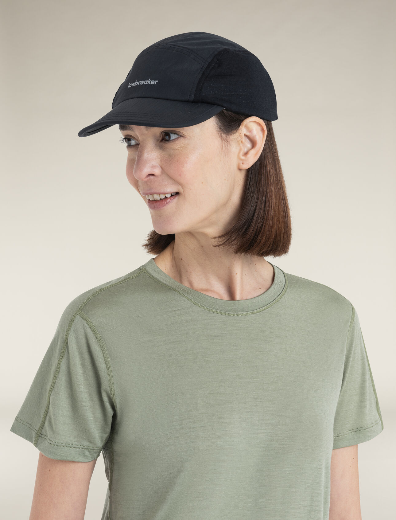 Unisex Merino Blend Shell+™ Windbreaker 5 Panel Cap Our highly versatile active cap for runs, hikes and any other adventure on your list, the Merino Shell+ Windbreaker 5-Panel Cap combines our Shell+ Cotton fabric with Cool-Lite™ eyelet mesh for ample ventilation.