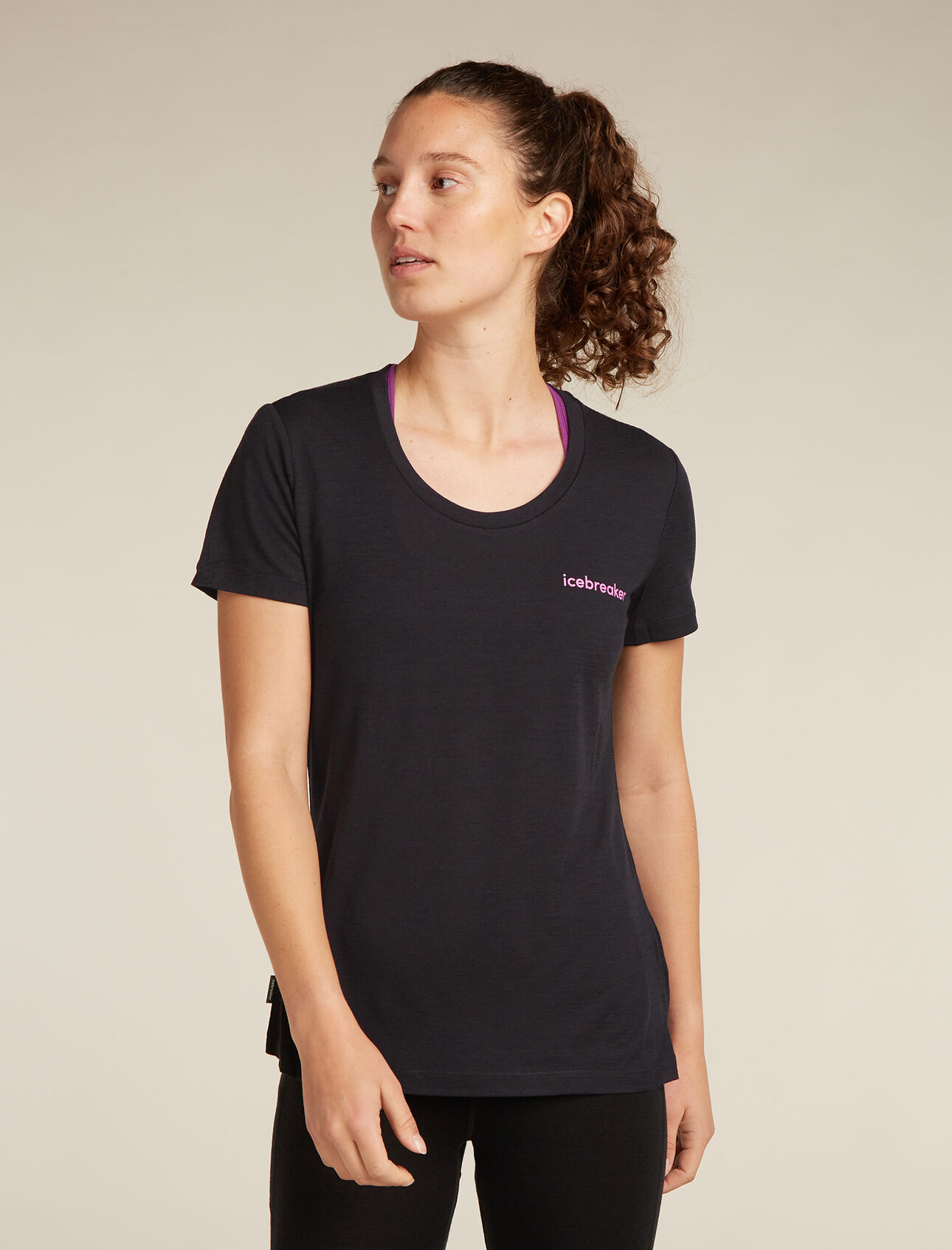 Womens Merino 150 Tech Lite Short Sleeve Scoop T-Shirt Tee IB Wordmark Our most versatile tech tee that provides comfort, breathability and odour-resistance for four seasons worth of adventure, the Merino 150 Tech Lite Short Sleeve Scoop Tee IB Wordmark features 100% merino wool fabric for all-natural performance with a flattering scoop-neck silhouette.  