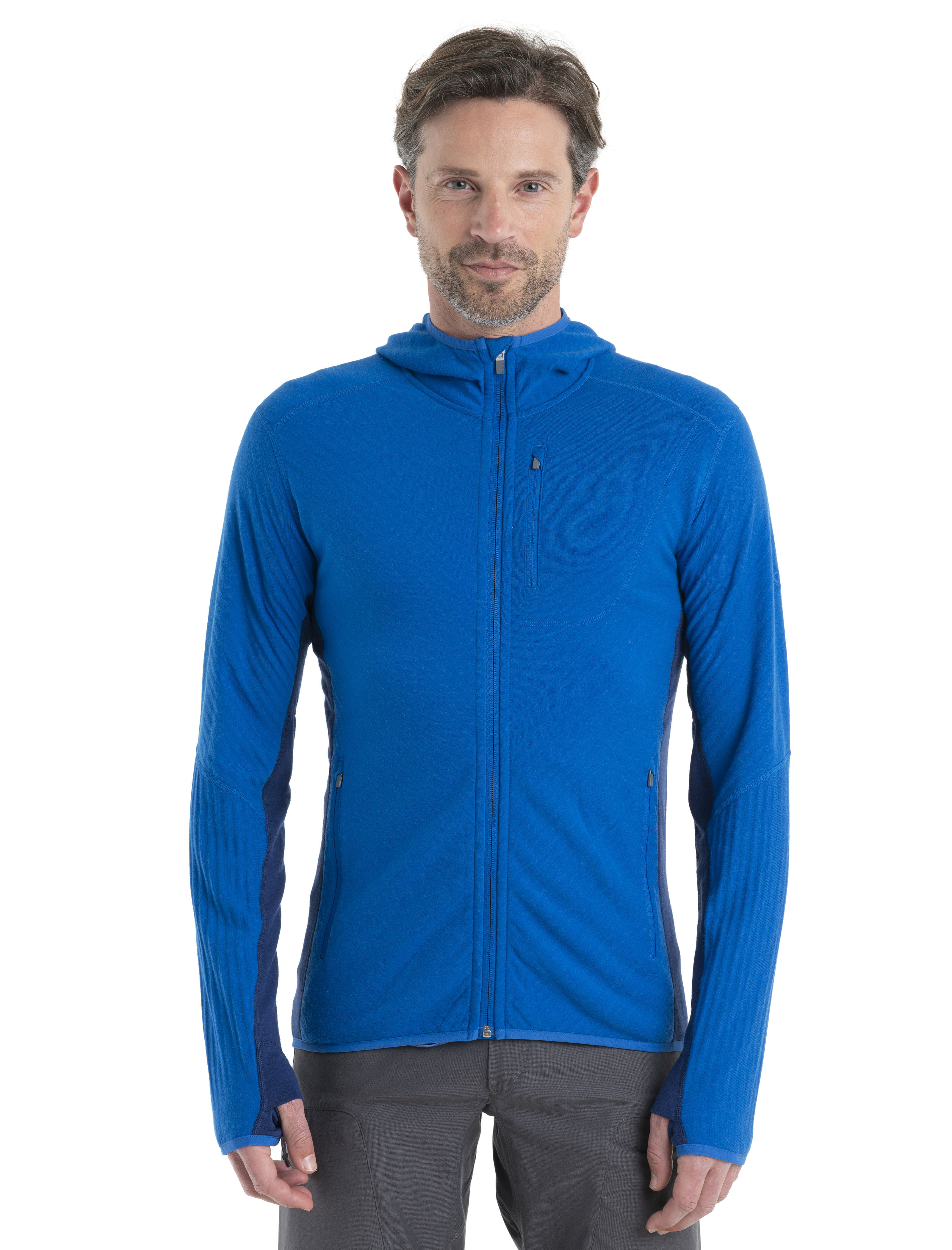 Men's descender long sleeve zip hood sales