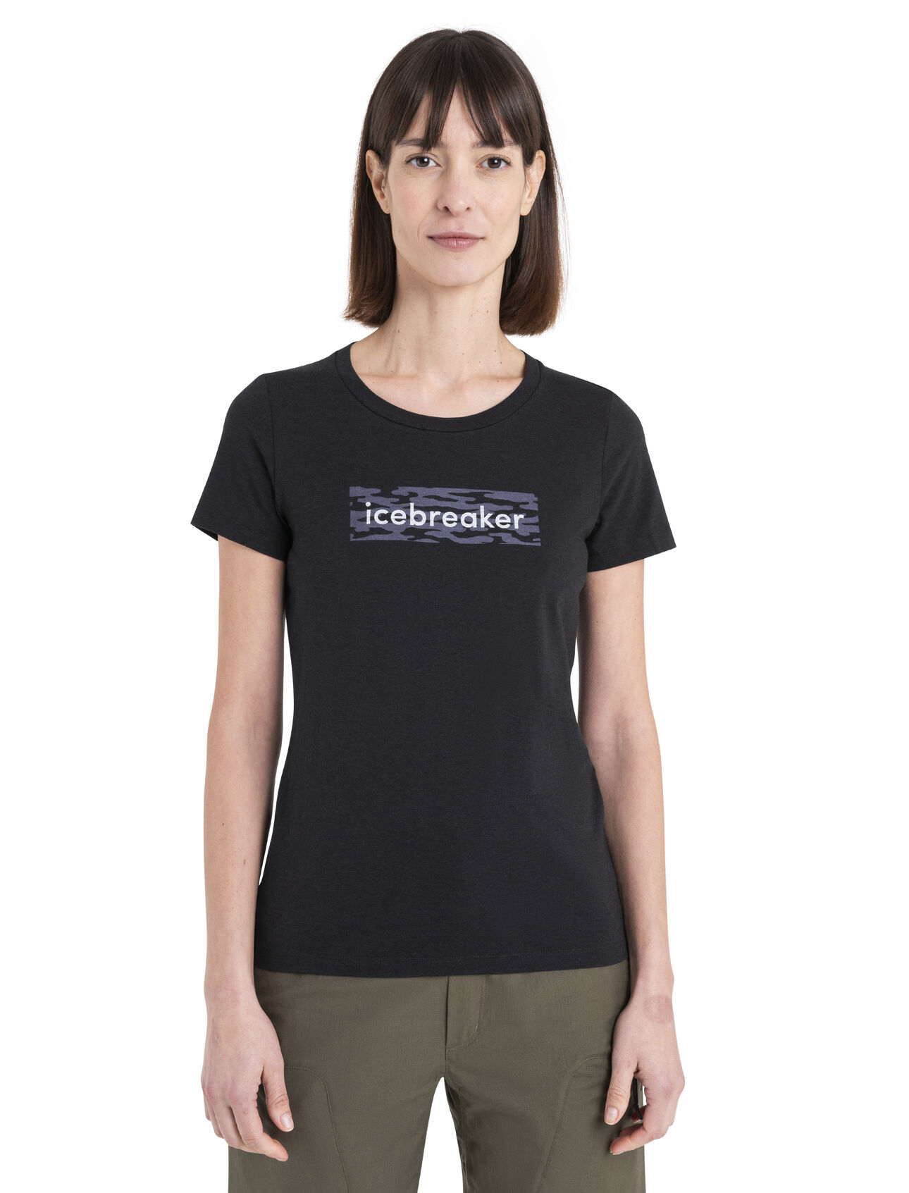 T-shirt mélange mérinos Central Classic Glacial Flow Logo Femme Haut classique et confortable composé d’un mélange de laine mérinos naturelle et de coton biologique, le t-shirt manches courtes Central Classic Glacial Flow Logo sera votre compagnon idéal au quotidien. Le logo original du t-shirt est une illustration de saison, inspirée du sempiternel mouvement des glaciers. 