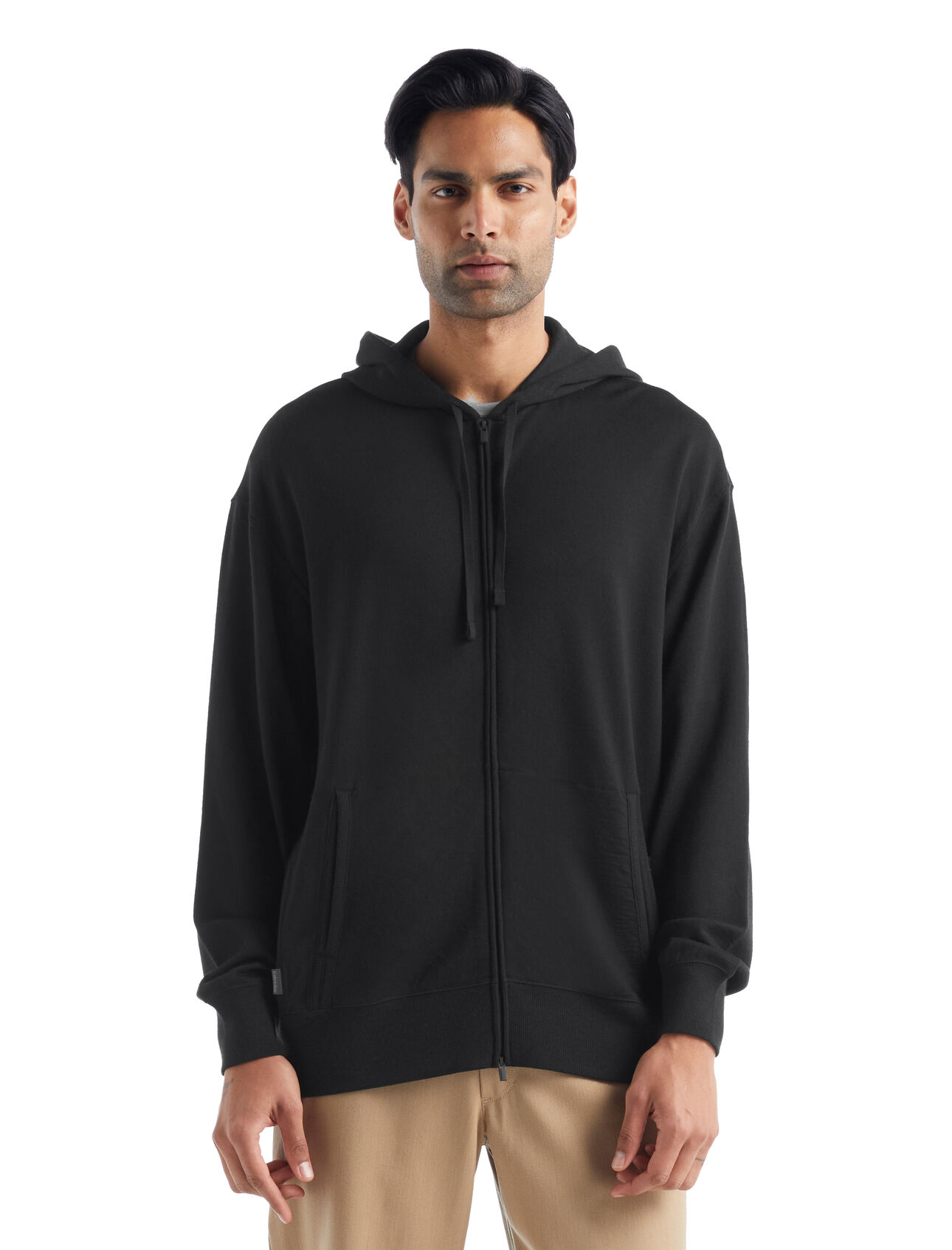 Mens Merino Dalston Terry Long Sleeve Zip Hoodie An everyday hoodie with added style details for casual layering comfort, the Dalston Terry Long Sleeve Zip Hoodie features a soft and breathable, 100% merino wool body.