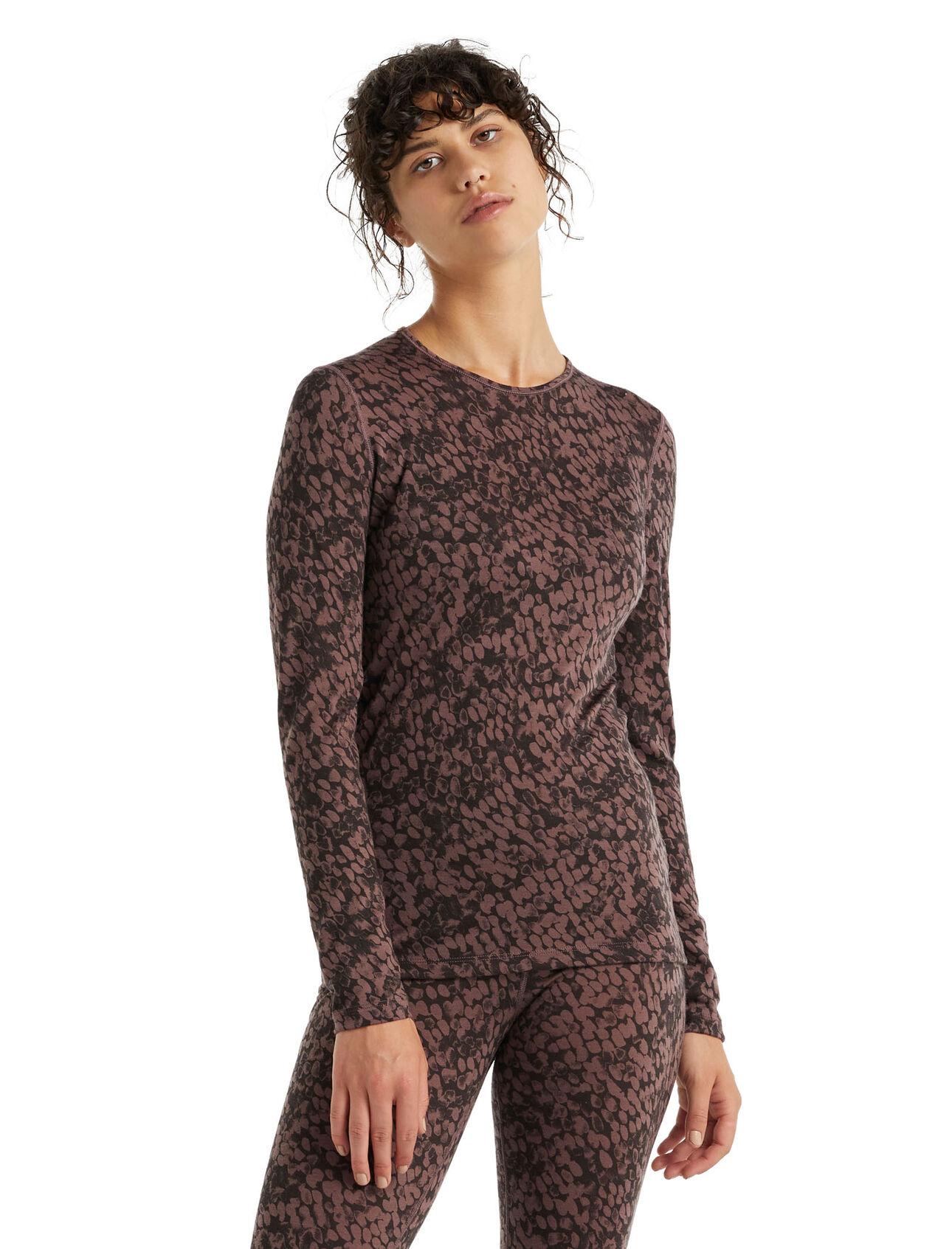 Merino 200 Oasis Long Sleeve Crewe Thermal Top Forest Shadows