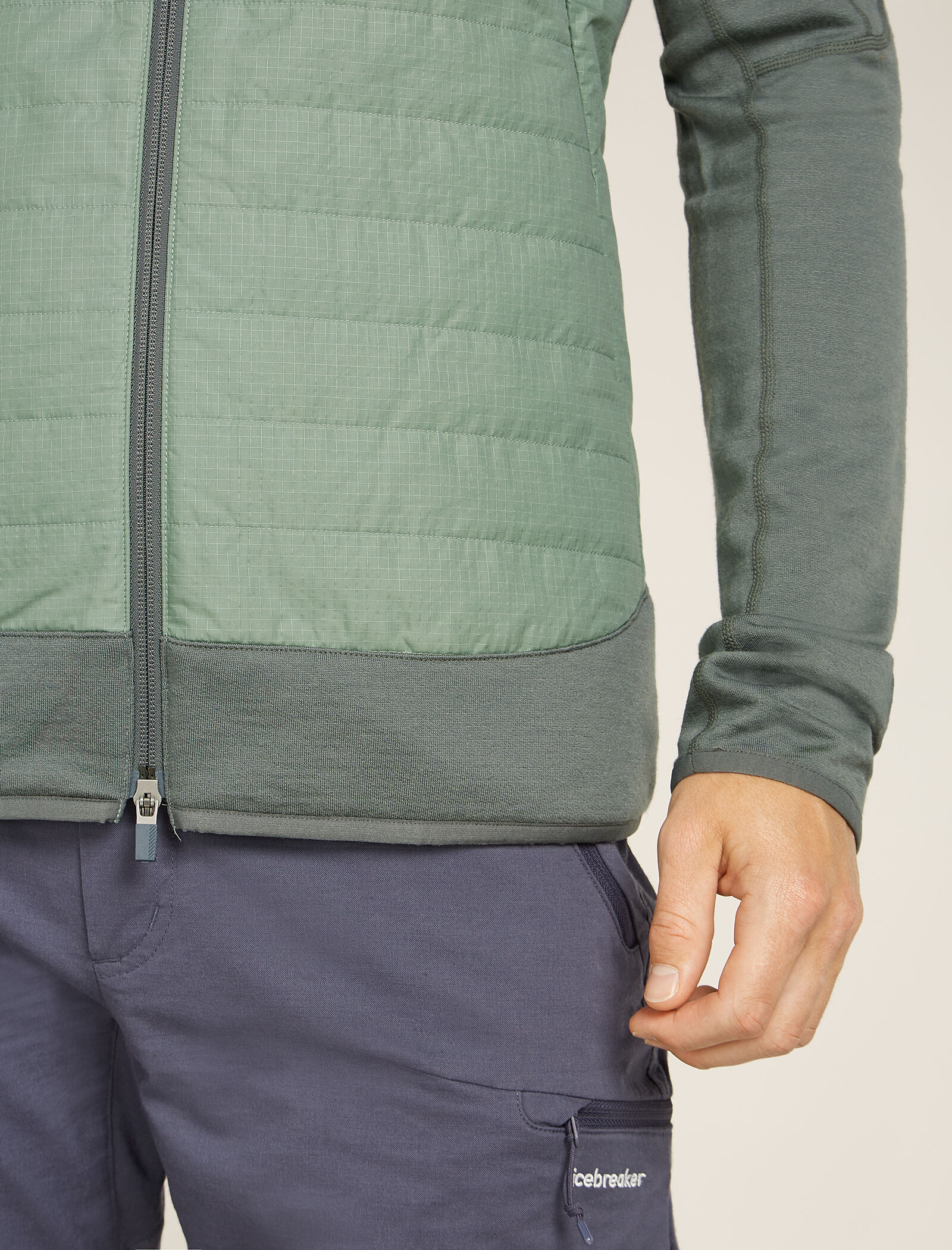 Men's Merino Blend Quantum Hybrid Long Sleeve Zip Hoodie Men's Merino Blend Quantum Hybrid Long Sleeve Zip Hoodie