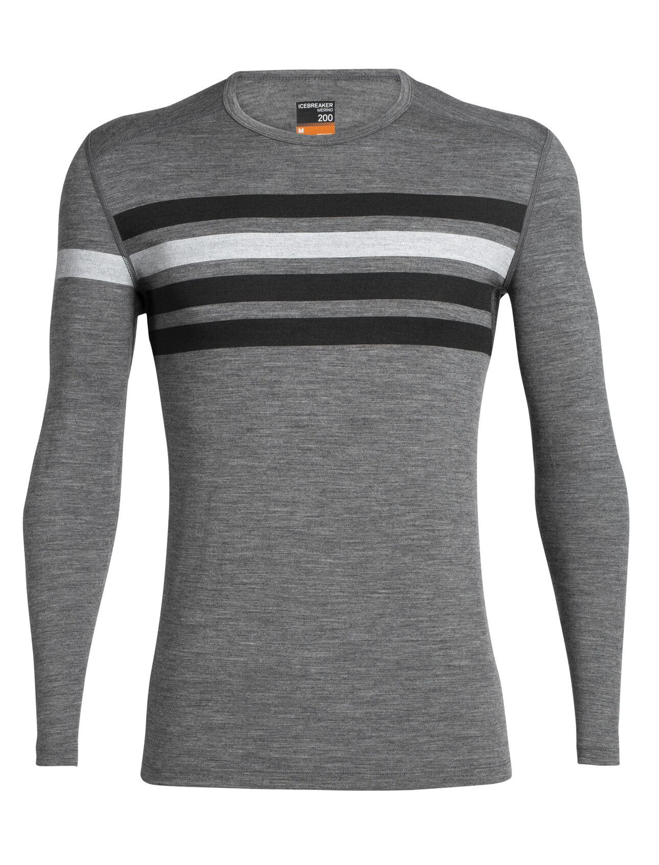 Merino 200 Oasis Long Sleeve Thermal Crewe Top Heritage Stripe Icebreaker