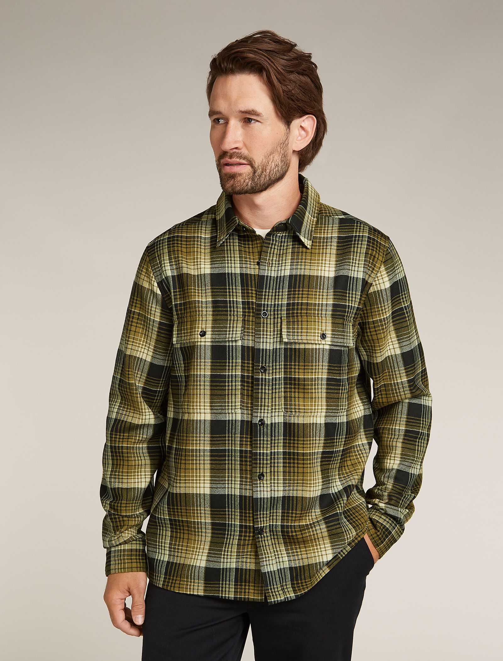Merino 200 Dawnder Long Sleeve Flannel Shirt Plaid Icebreaker CA