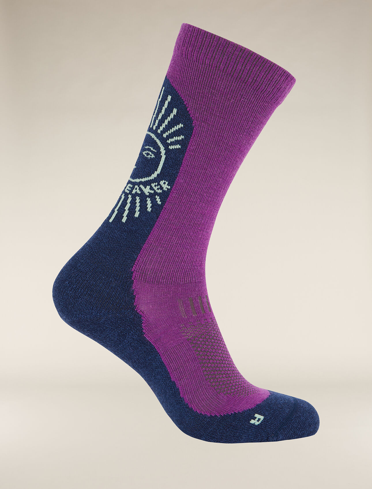Mens Merino Hike+ Light Crew Socks IB Solar The Hike+ Light Crew socks feature an anatomical sculpted and lightly cushioned, versatile design for comfort and performance during any day out on the trails.