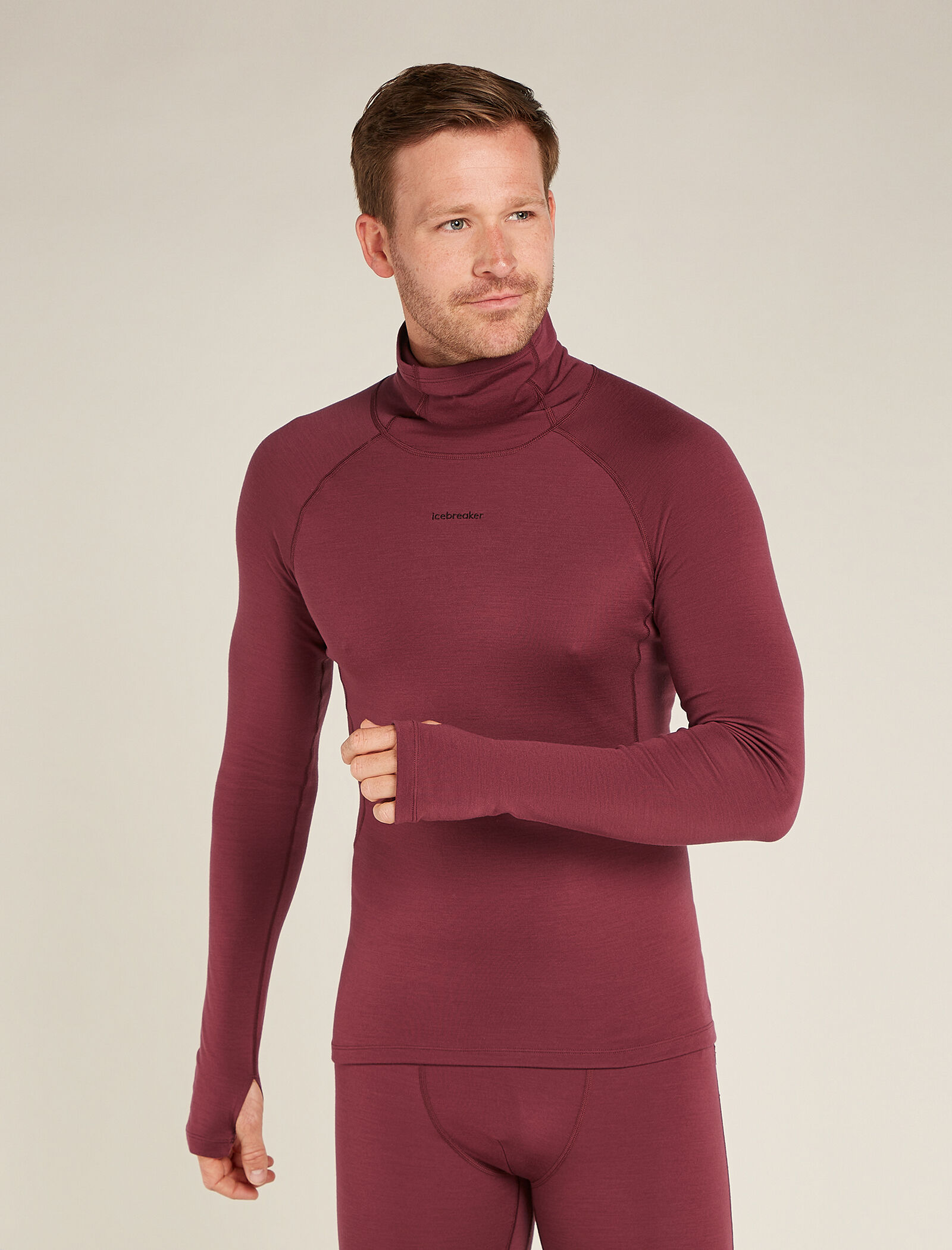 Men s 300 MerinoFine Polar Long Sleeve Roll Neck Thermal Top