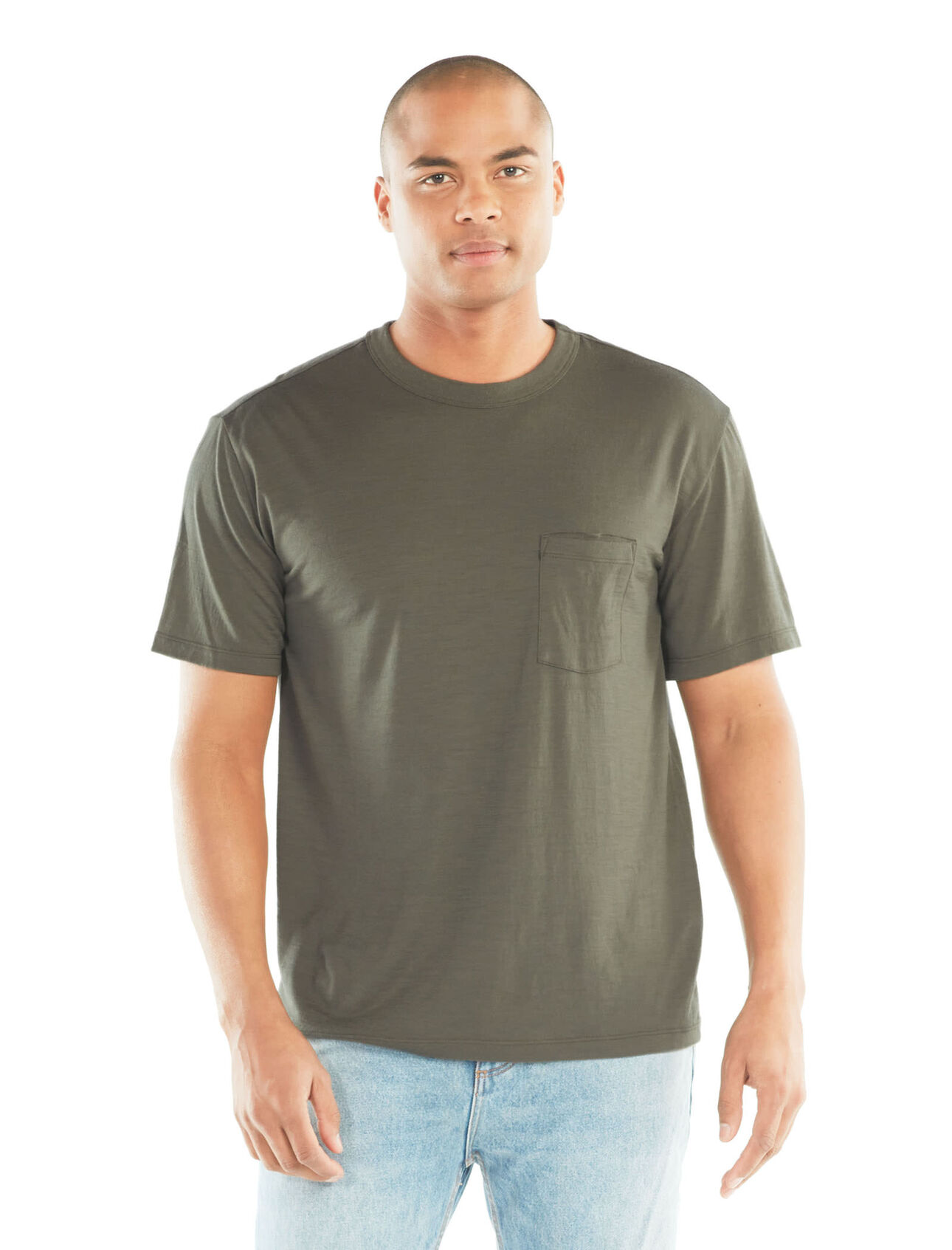 Mens Merino 旅 Tabi Tech Lite Laid Back Short Sleeve Pocket Crewe