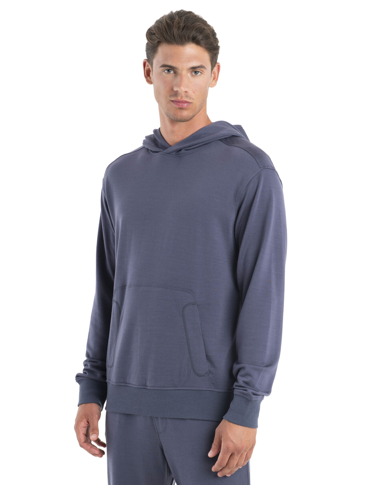 Mens Merino Blend Shifter II Long Sleeve Hoodie The ultimate before and after hoodie made with our Eucaform terry fabric that blends merino wool and TENCEL™ Lyocell, the Shifter II Long Sleeve Hoodie has down time covered.