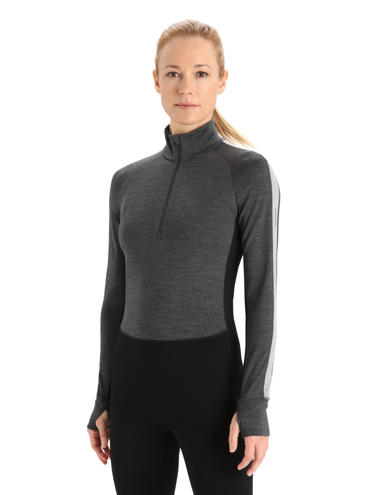 260 ZoneKnit™ Merino Half-Zip-Langarmshirt Damen Ein Heavyweight Merino Base Layer Oberteil, das bei bewegungsintensiver Aktivität die Regulierung des Körperklimas unterstützt, das 260 ZoneKnit™ Langarmshirt mit halblangem Reißverschluss besteht aus 100% reiner und natürlicher Merinowolle. 