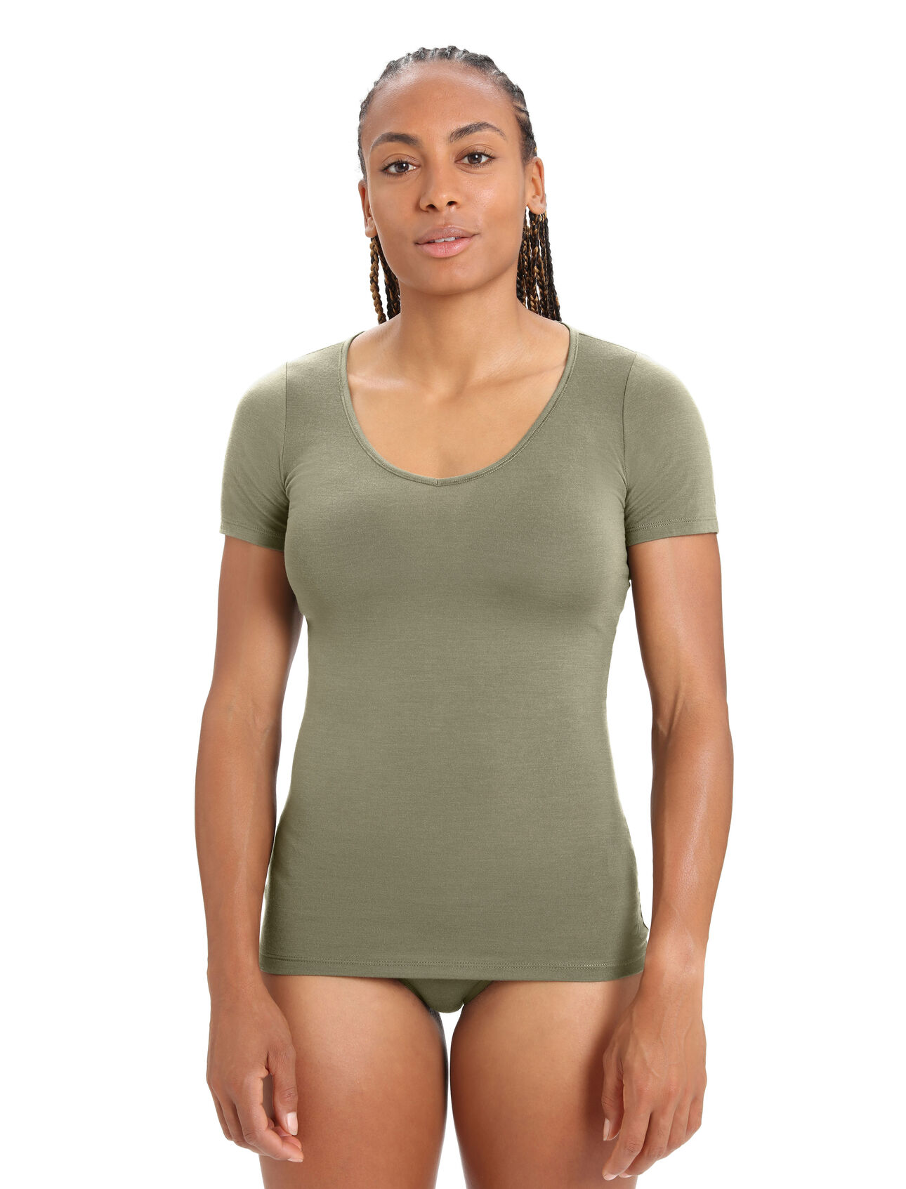 Haut à encolure ronde et manches courtes Siren Short Sleeve Sweetheart en mérinos Femmes Doux, extensible et parfait comme haut de tous les jours ou couche de base, le haut à manches courtes et à encolure ronde Siren offre une coupe ajustée et il est fait de notre mélange de laine mérinos corespun.