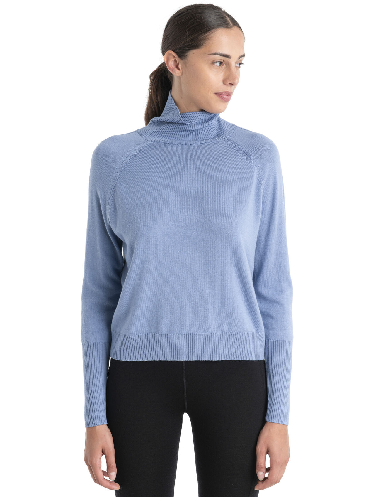 Womens MerinoFine™ Luxe Long Sleeve High Neck Sweater A premium everyday sweater made with ultra-soft, fine-gauge merino wool fibres, the MerinoFine™ Luxe Long Sleeve High Neck Sweater helps regulate body temperature with classy yet comfortable style.