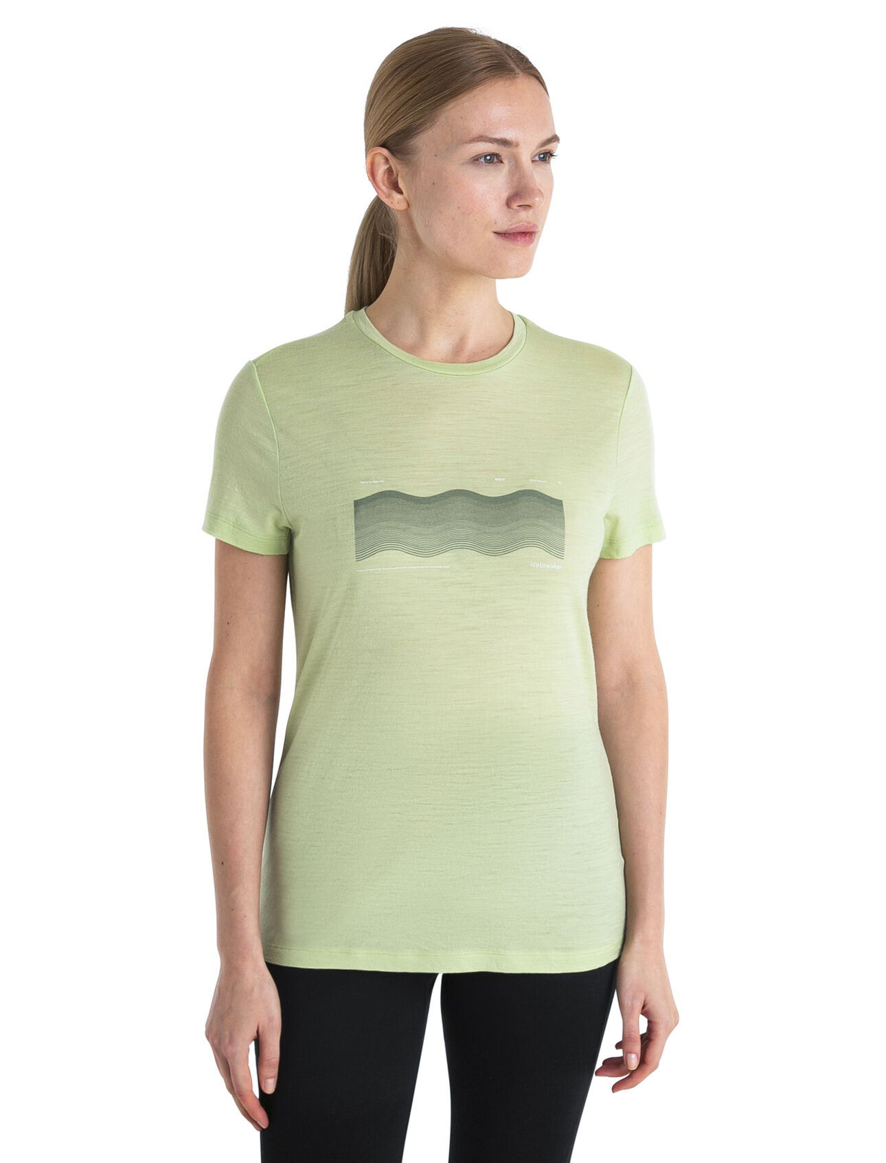 Womens Merino 150 Tech Lite III T-Shirt Contour Waves Our most versatile tech tee that provides comfort, breathability and odour-resistance for four seasons worth of adventure, the Tech Lite III Short Sleeve Tee Contour Waves features 100% merino for all-natural performance. The tee's graphic artwork features gradiating linework inspired by elevation and perspective.