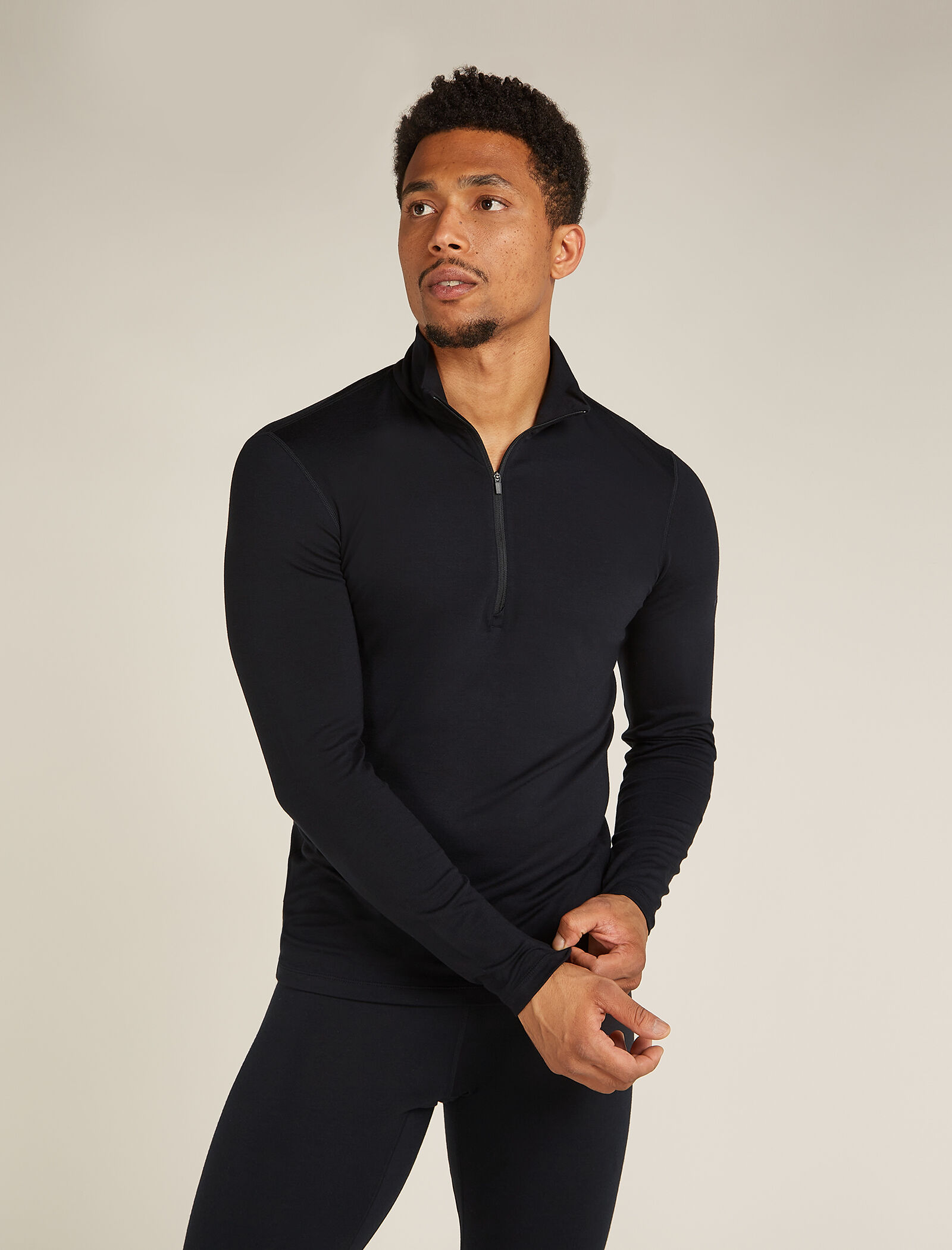 Men s Merino Blend Core Heavyweight Long Sleeve Half Zip Thermal Top icebreaker