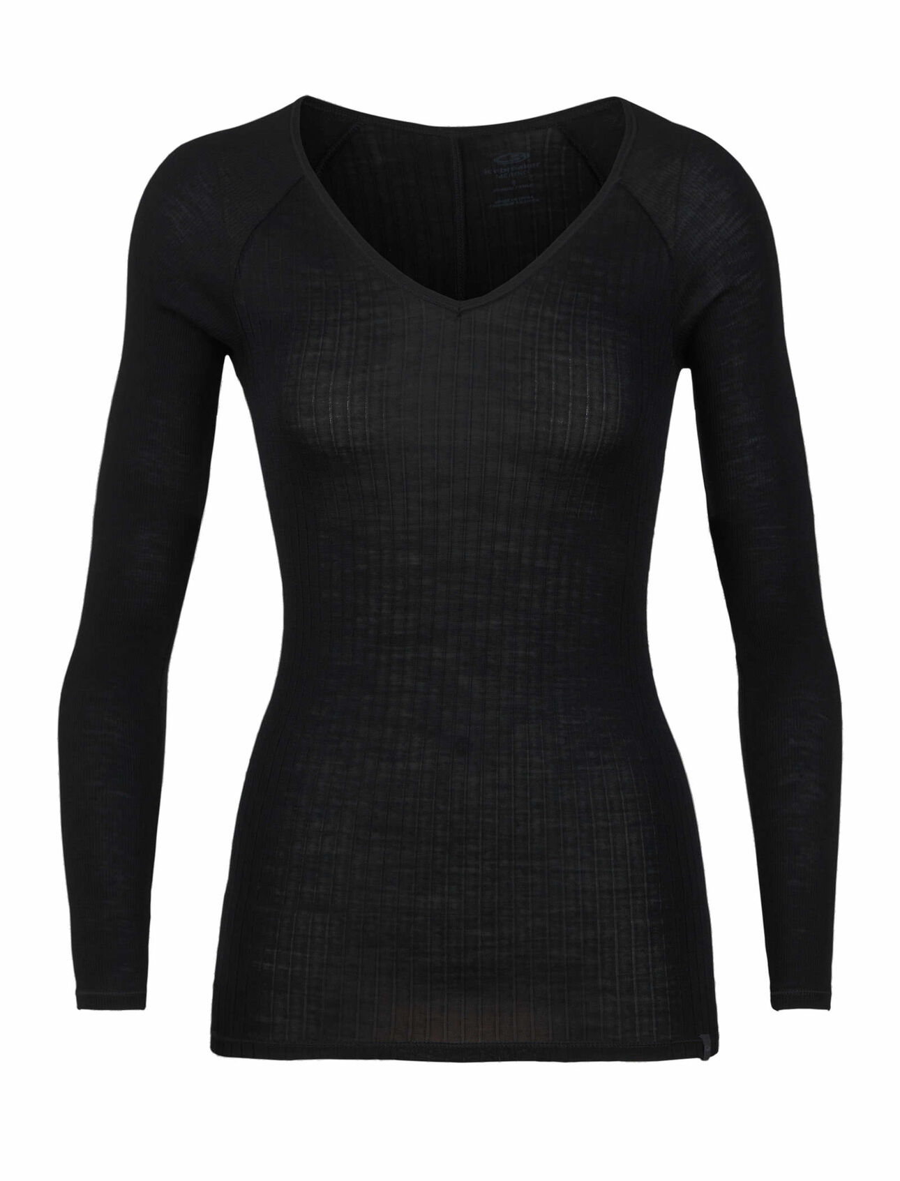 Womens Merino Luxe Rib Long Sleeve V Top Icebreaker