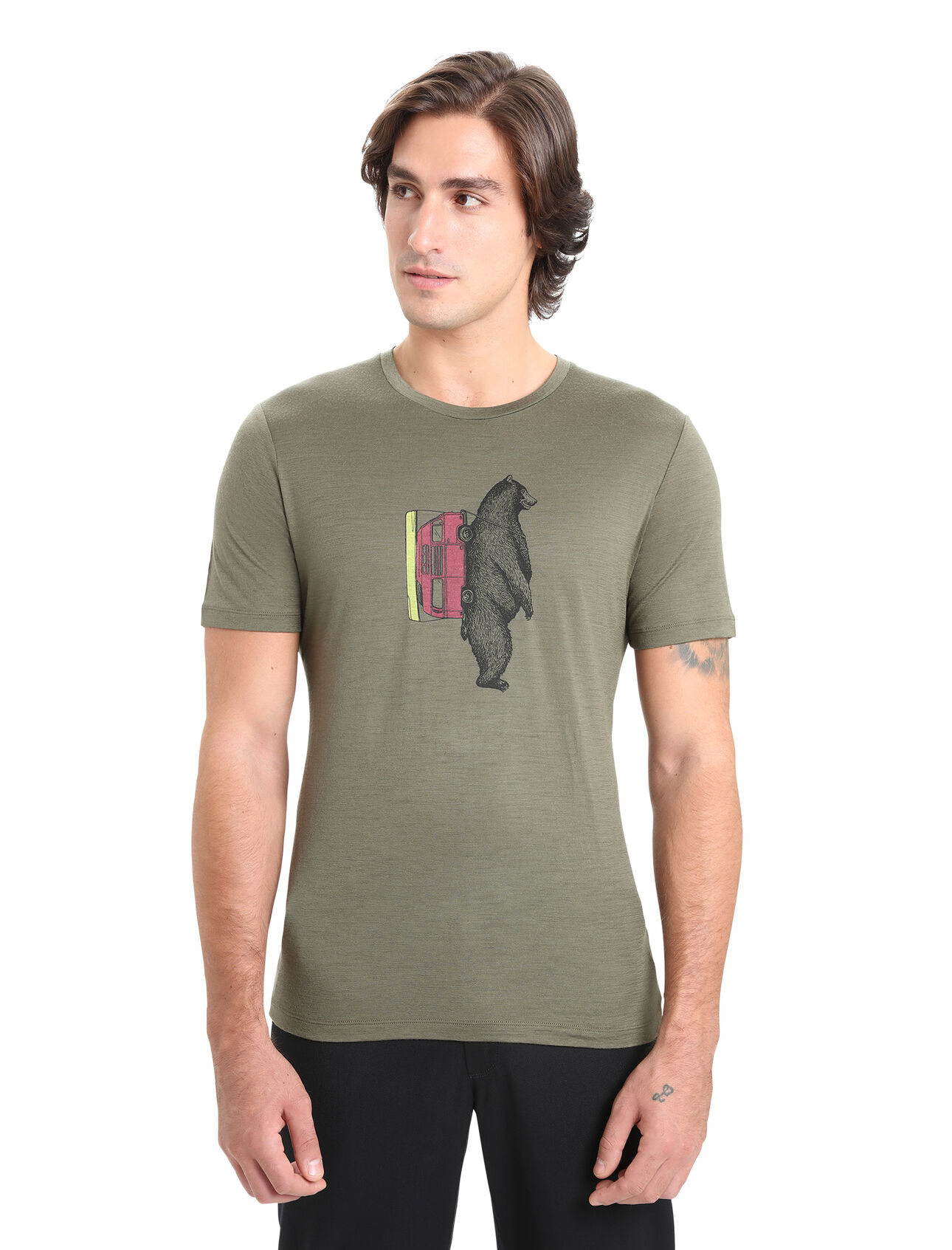 Mens Merino Tech Lite II Short Sleeve T-Shirt Ramble Our versatile tech tee that provides comfort, breathability and natural odor-resistance for any adventure you can think of, the Tech Lite II Short Sleeve Tee Ramble features 100% merino for all-natural performance. The tee’s original artwork by Damon Watters features a fun illustration of a mountain bike pump track scene.