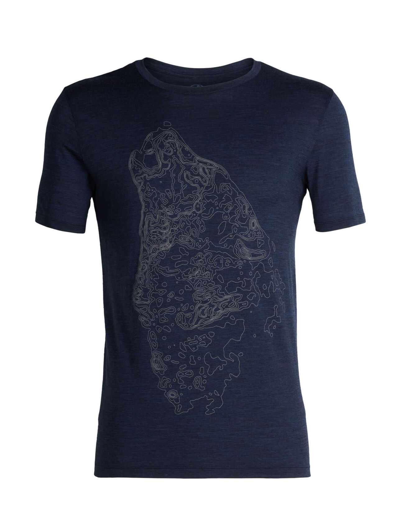 Mens Merino Tech Lite Short Sleeve Crewe Contour Wolf Top Icebreaker