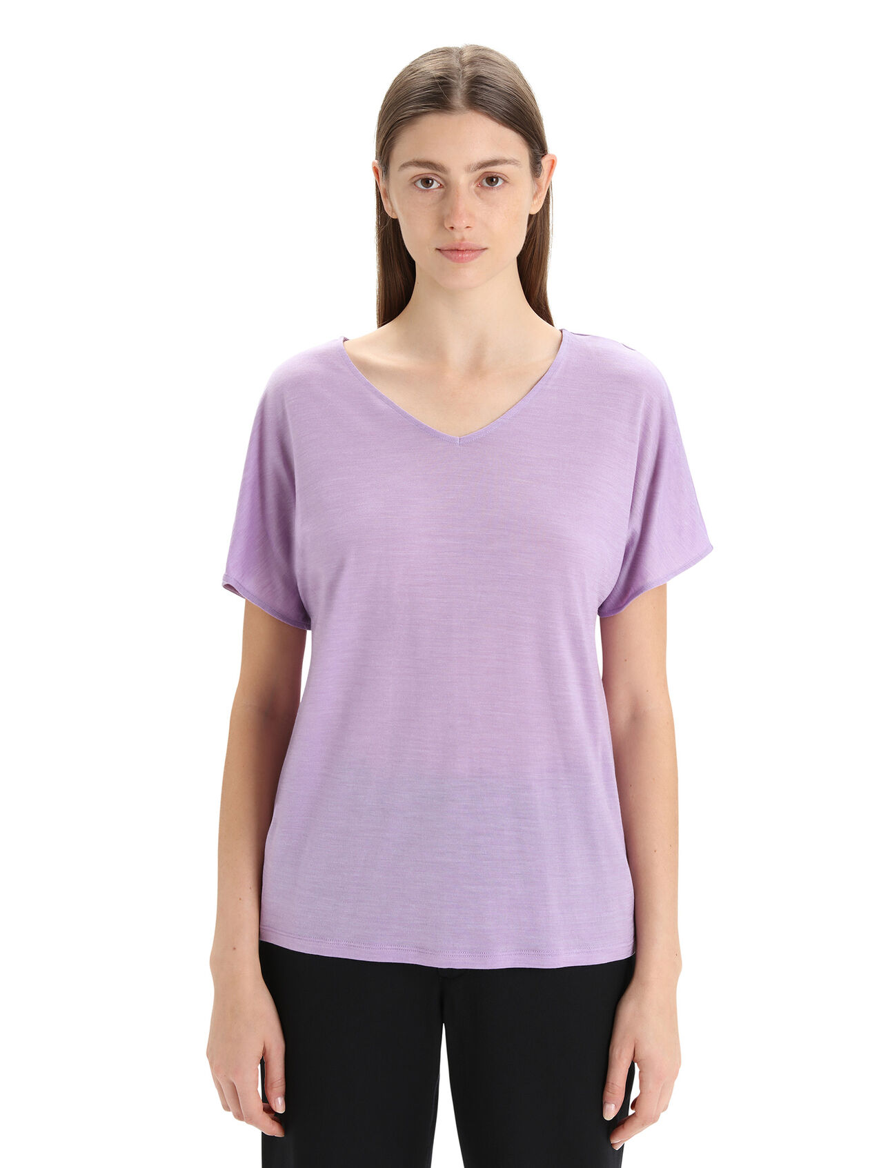 dla kobiet Merino Drayden Reversible Short Sleeve Top A versatile everyday shirt featuring our Cool-Lite™ jersey fabric, the Drayden Reversible Short Sleeve Top can be worn frontwards for a soft V neck, or backwards for a high crew neck.