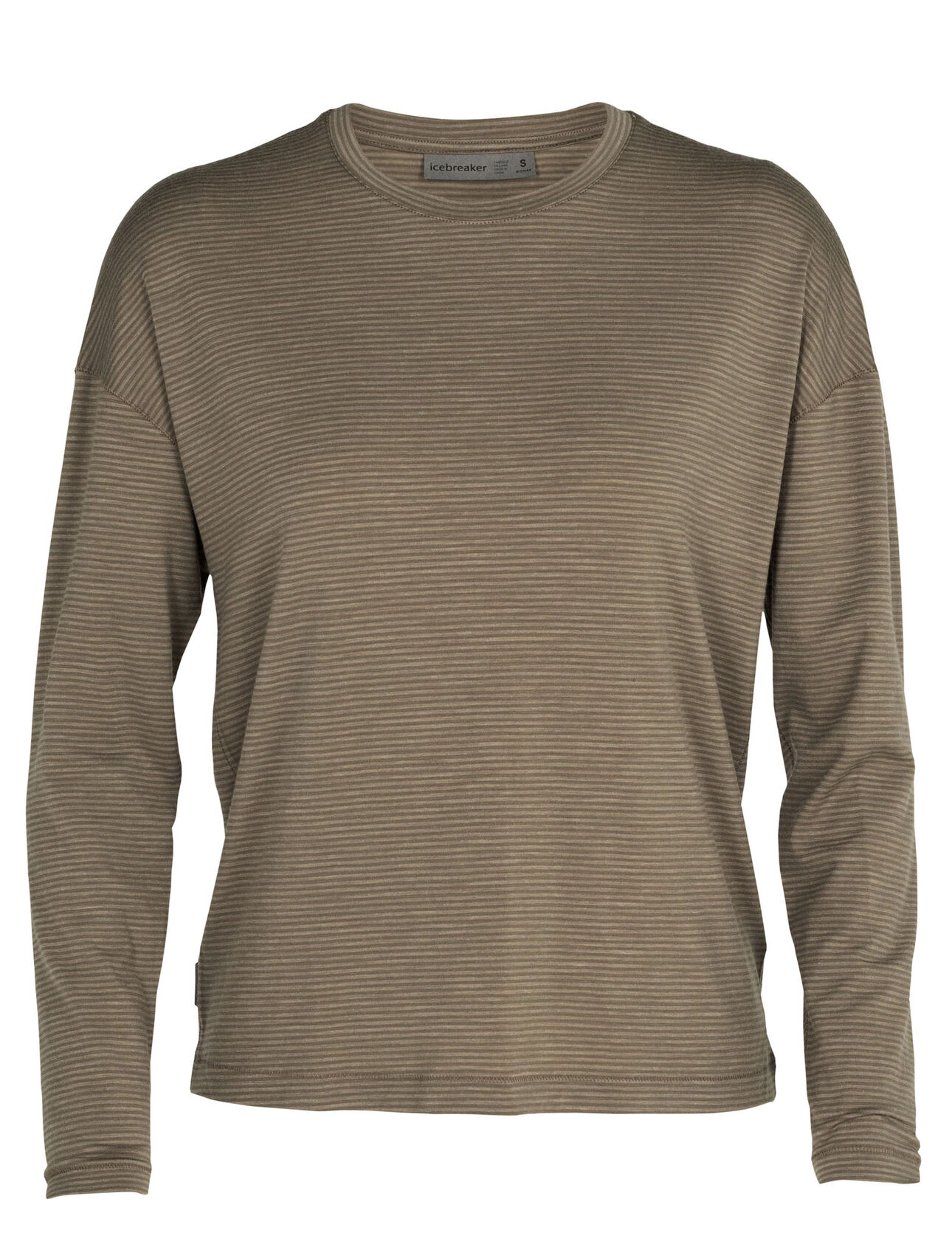 Cool-Lite™ Utility Explore gestreept T-shirt met lange mouwen en ronde hals van merinowol