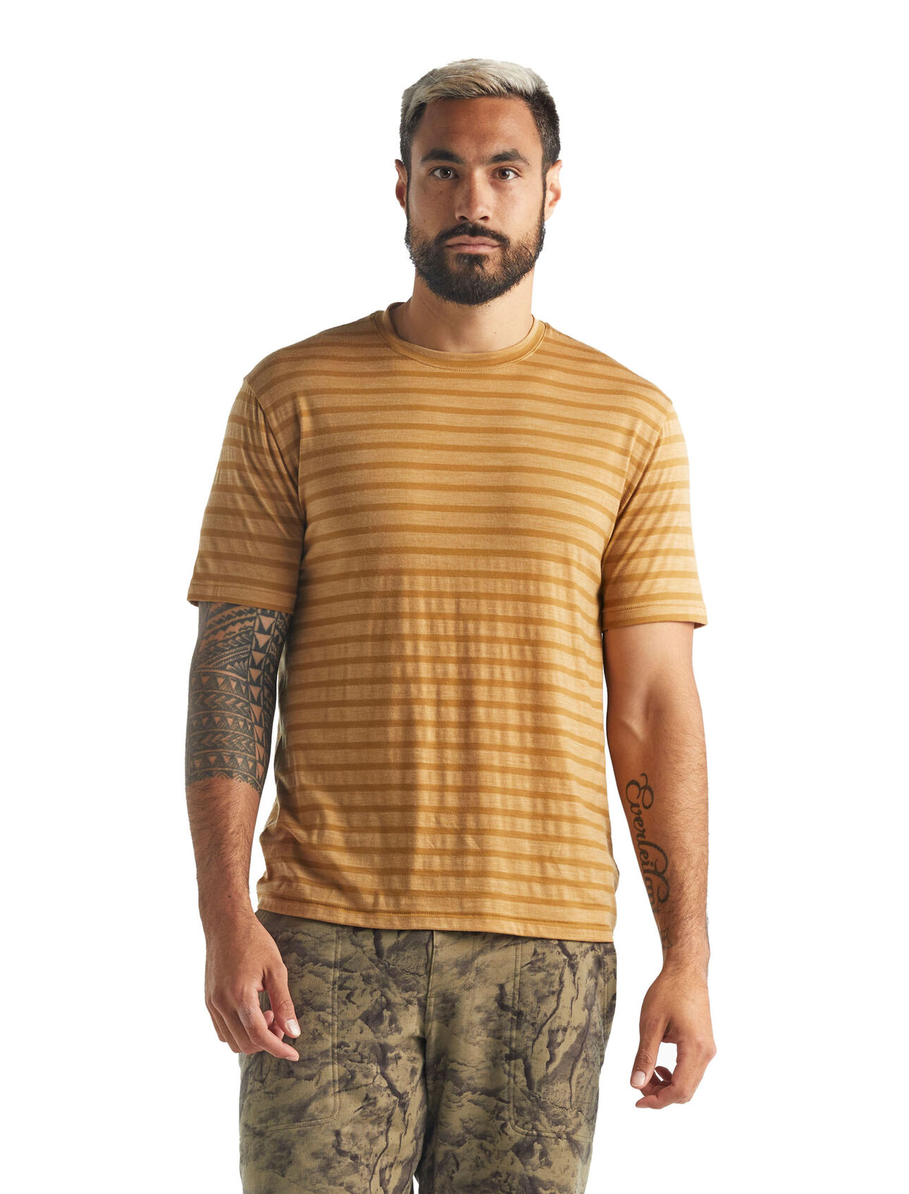 T-shirt in lana merino Cool-Lite™ Utility Explore Short Sleeve Crewe Stripe