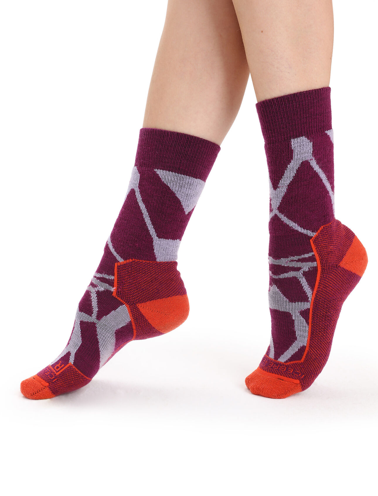 Womens Merino Hike+ Medium Crew Fractured Landscapes Socks Durable, crew-length merino socks that are stretchy and naturally odor-resistant with medium cushion, the Hike+ Medium Crew Fractured Landscapes socks feature an anatomical sculpted design for added support on day hikes and backpacking  trips.