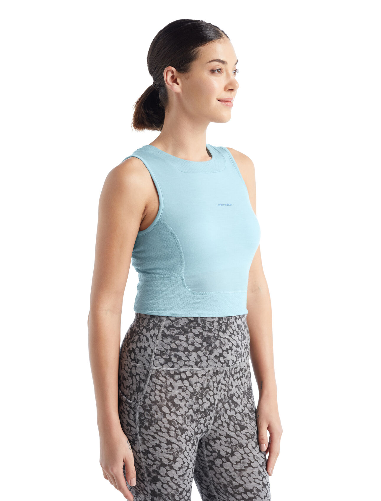 Womens ZoneKnit™ Merino Cropped Bra-Tank Our most breathable, lightweight top for high-output activities, the ZoneKnit™ Cropped Bra-Tank features a body-mapped combination of Cool-Lite merino jersey and ultra-breathable eyelet mesh, with a built-in bra.