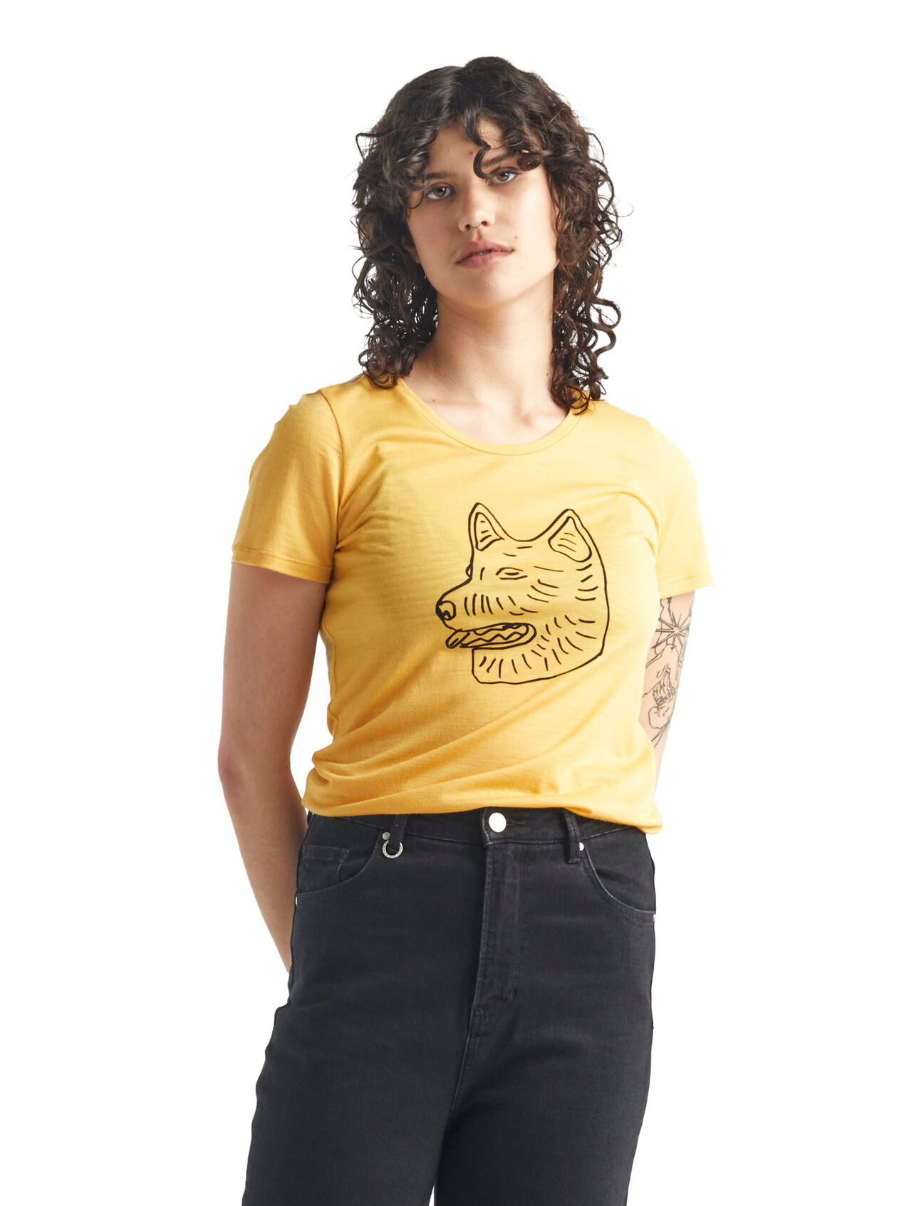 Merino Tech Lite kurzärmliges T-Shirt mit tiefem Rundhalsausschnitt Farm Dog