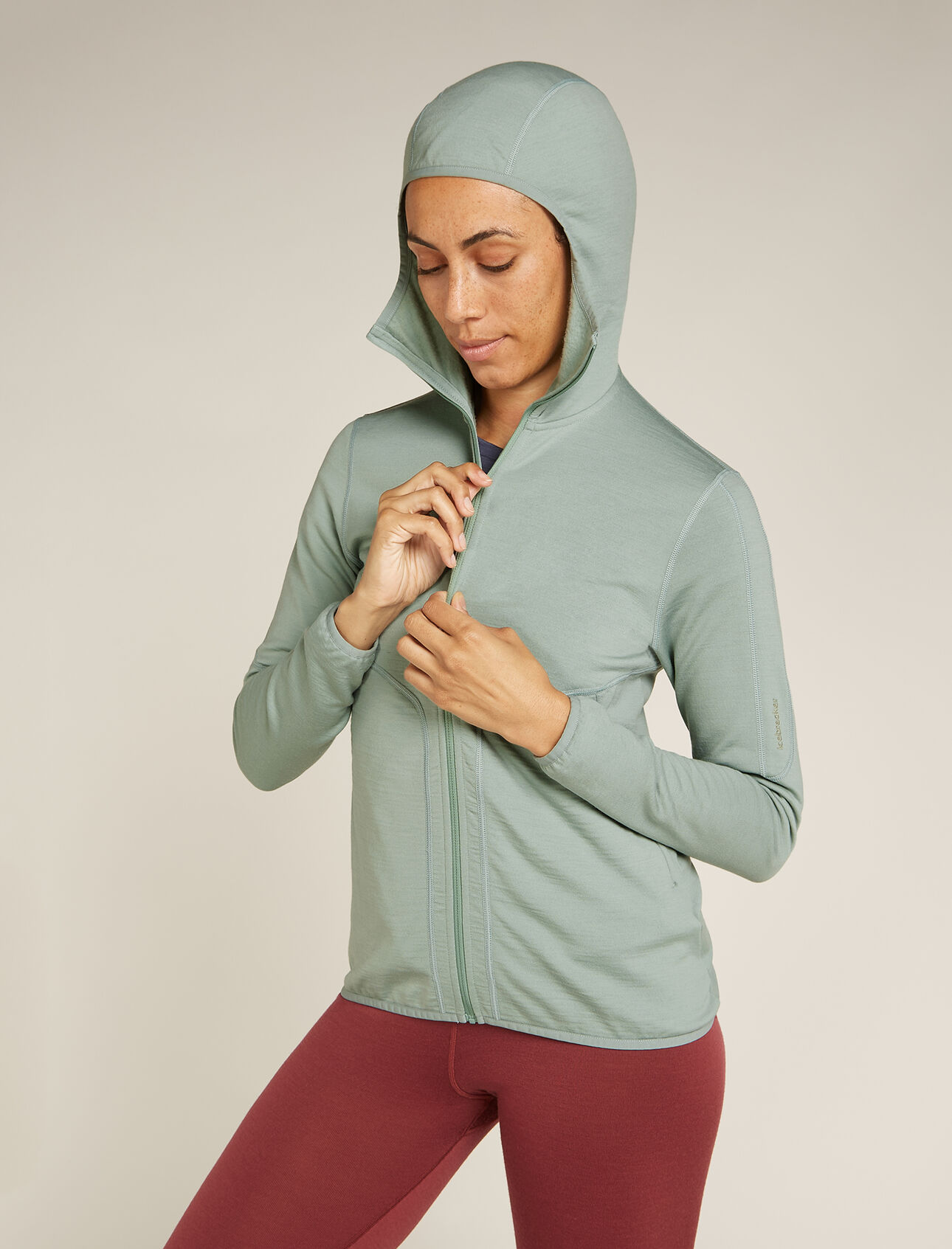 560 RealFleece™ hoody Elemental met lange mouwen en rits van merinowol