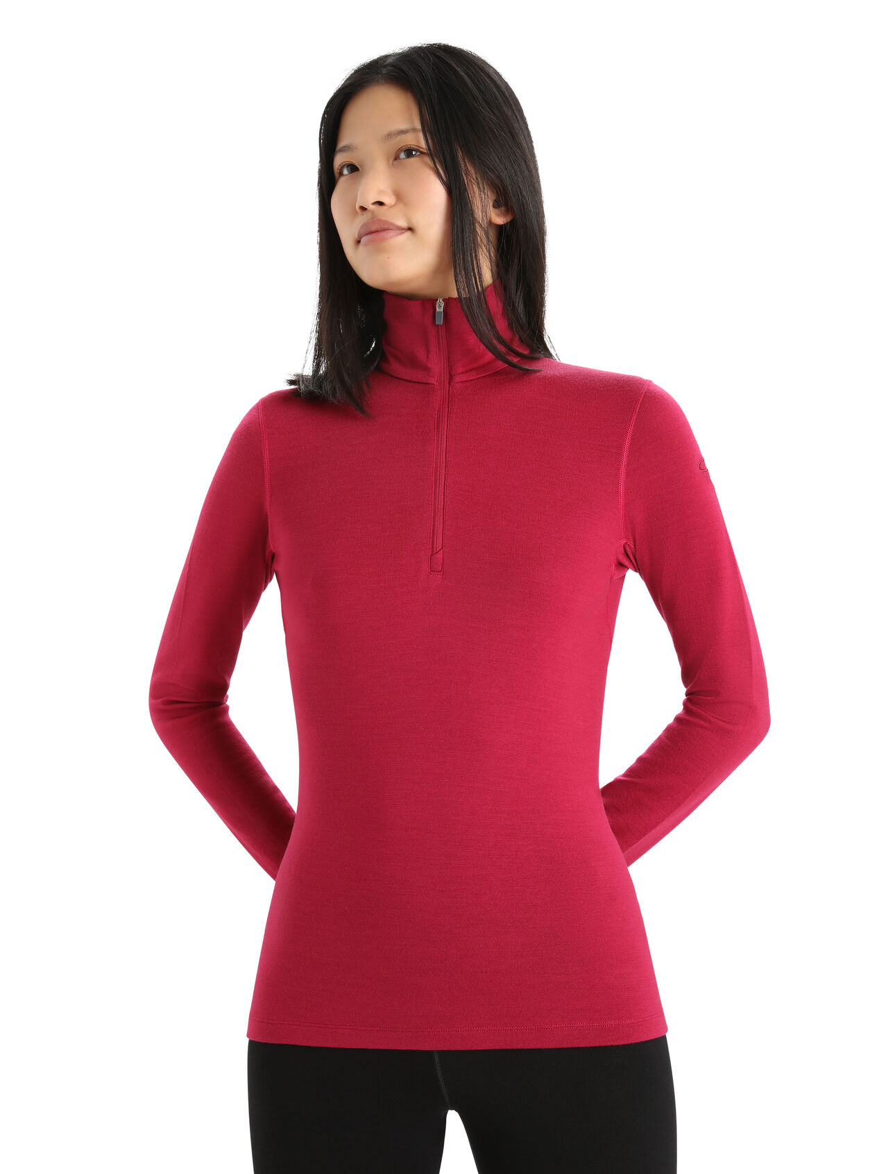 Maglia termica a maniche lunghe e mezza zip in lana merino 260 Tech