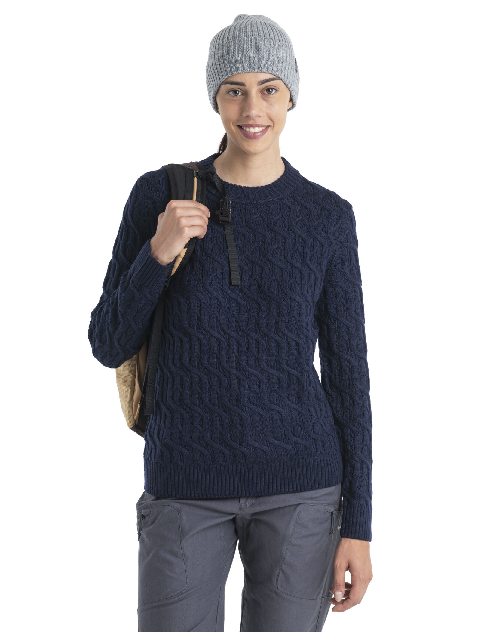 Women s Merino Cable Knit Crewe Sweater